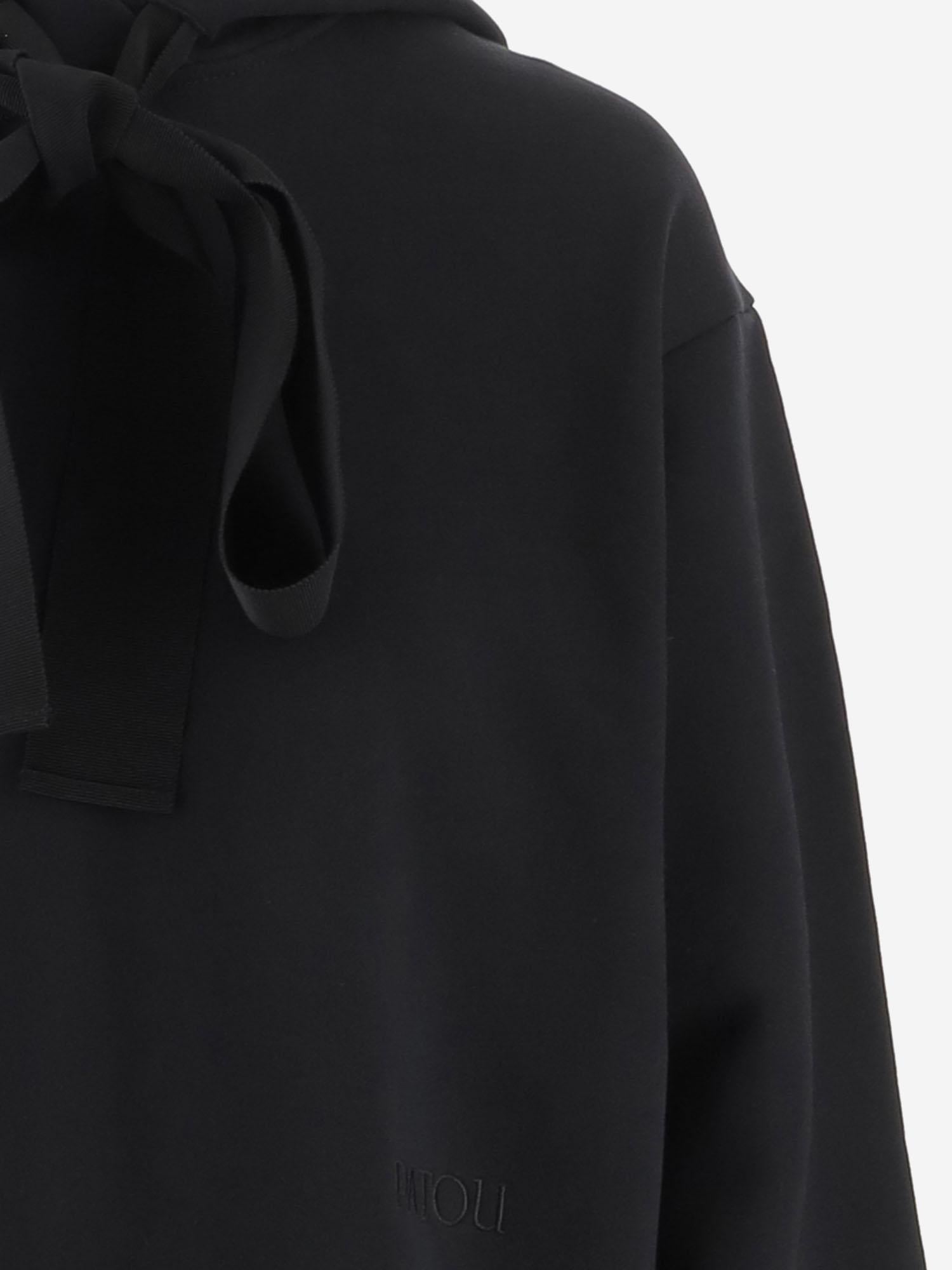 FELPA CON CAPPUCCIO E ROUCHE IN COTONE CON LOGO JE1979995 999B PATOU
