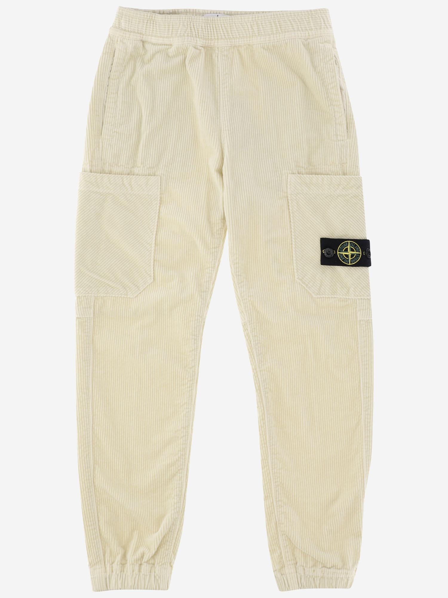 PANTALONI IN MISTO COTONE STRETCH CON LOGO 3100005 S0199V0093 STONE ISLAND KIDS