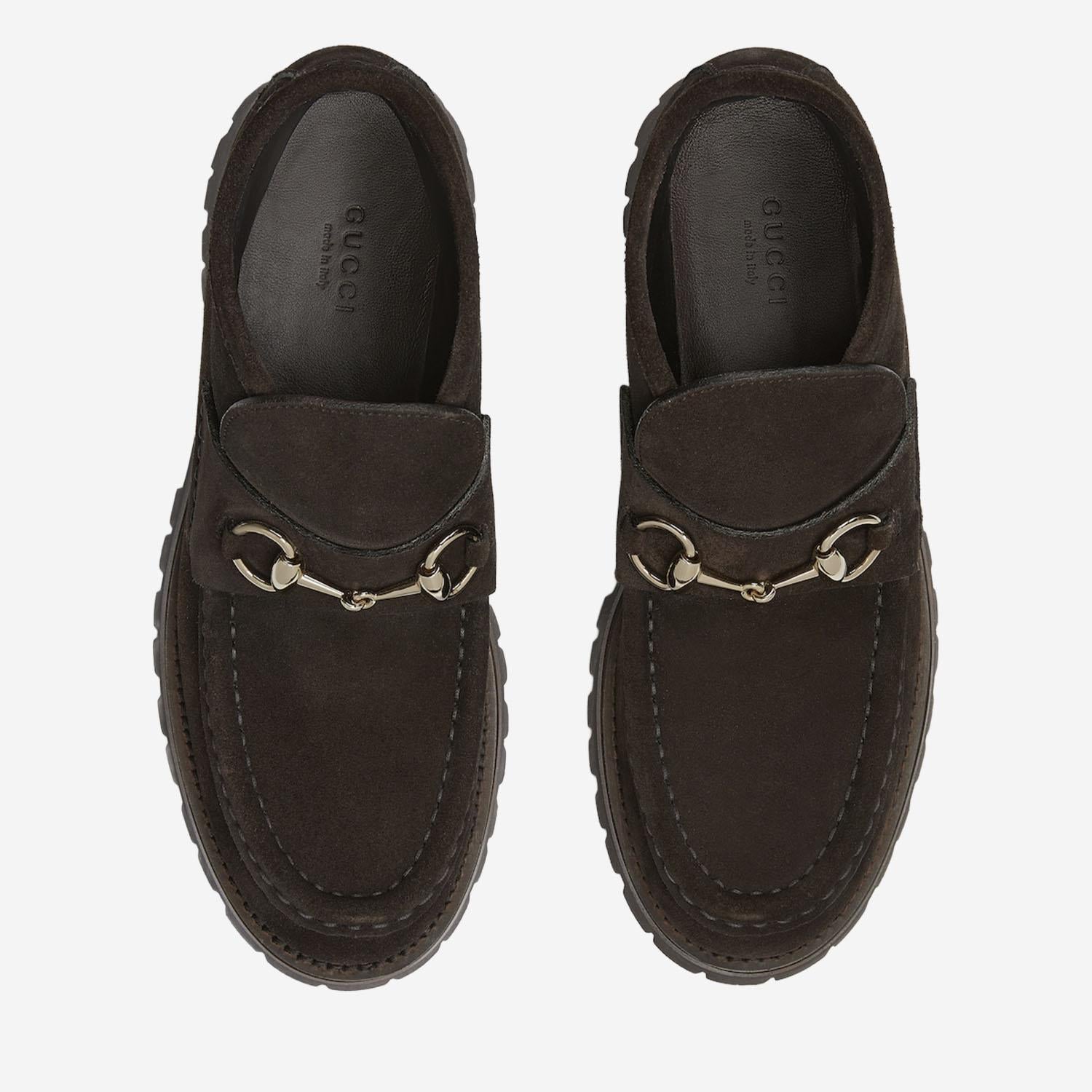 Stivaletti in pelle scamosciata con morsetto 764206 AADUN2042 GUCCI