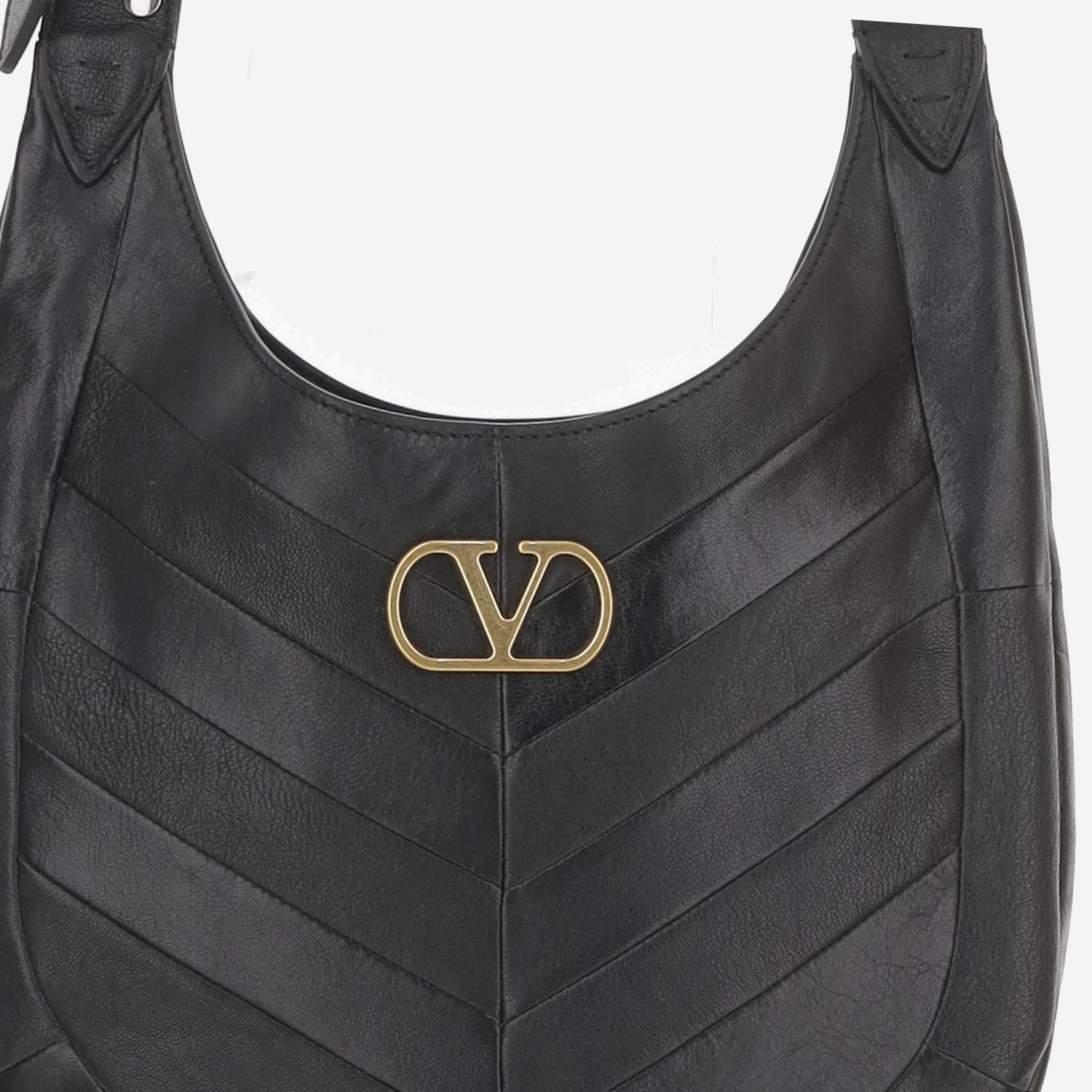 Borsa Hobo Piccola Valentino Garavani Hoboho In Nappa Motivo Chevron 7W0B0S63 GHA0NO VALENTINO GARAVANI