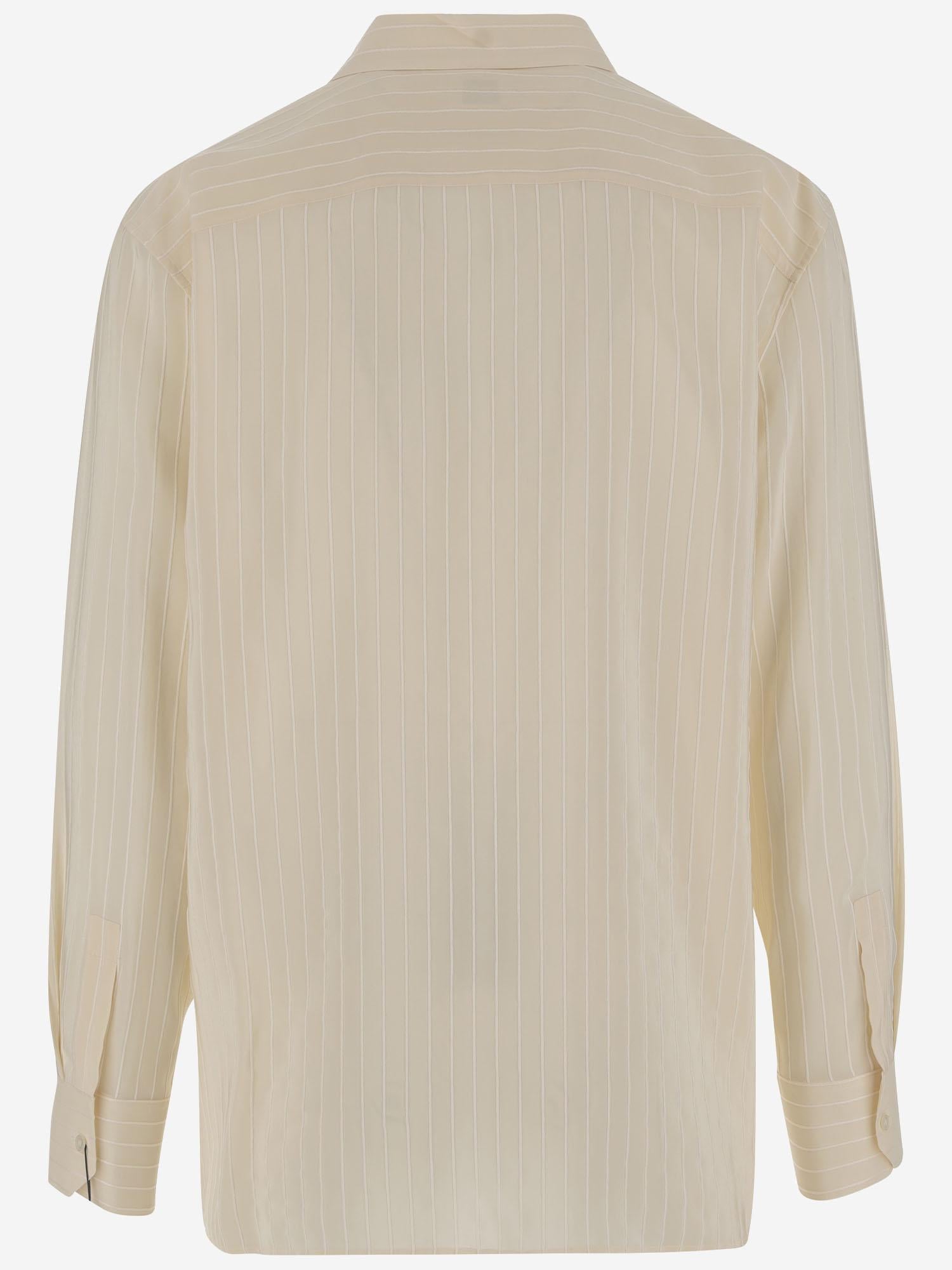 CAMICIA IN MISTO SETA CON MOTIVO A RIGHE 821908 Y2L929700 SAINT LAURENT