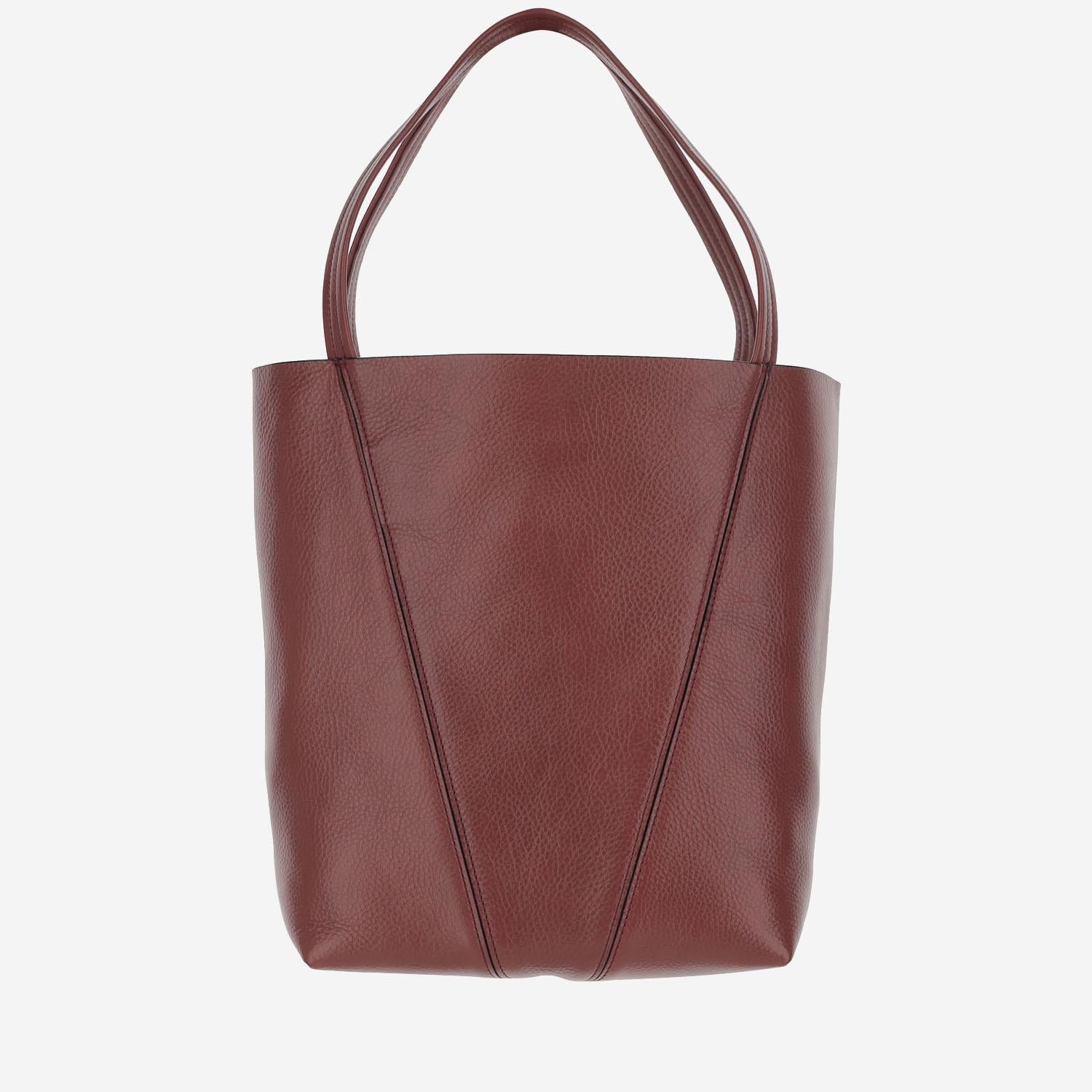 TOTE BAG CHLOÉ SPIN IN PELLE GRANATA CHC25SS811N84 6AW CHLOE