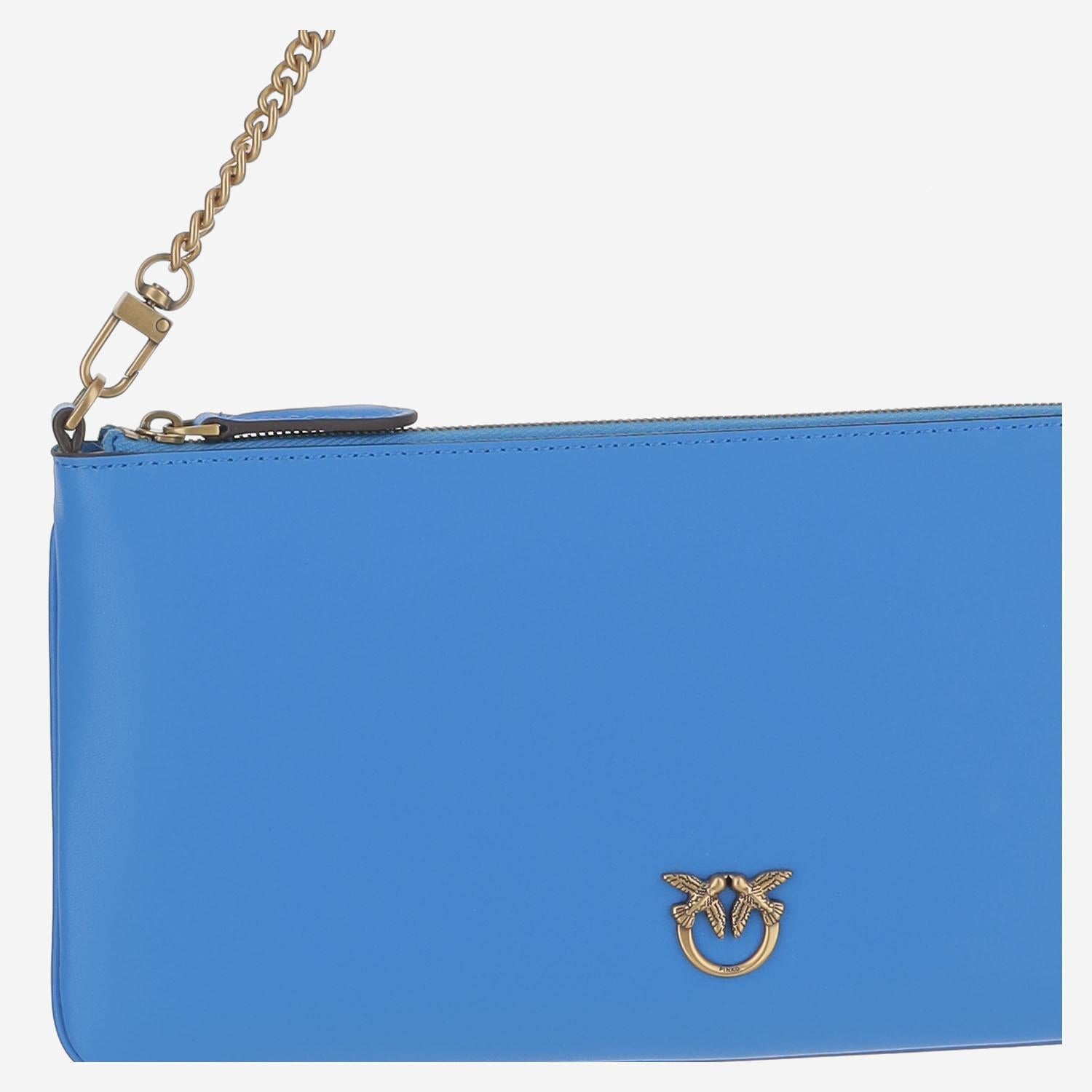 POCHETTE IN PELLE CON LOGO 102747 A0F1F32Q PINKO