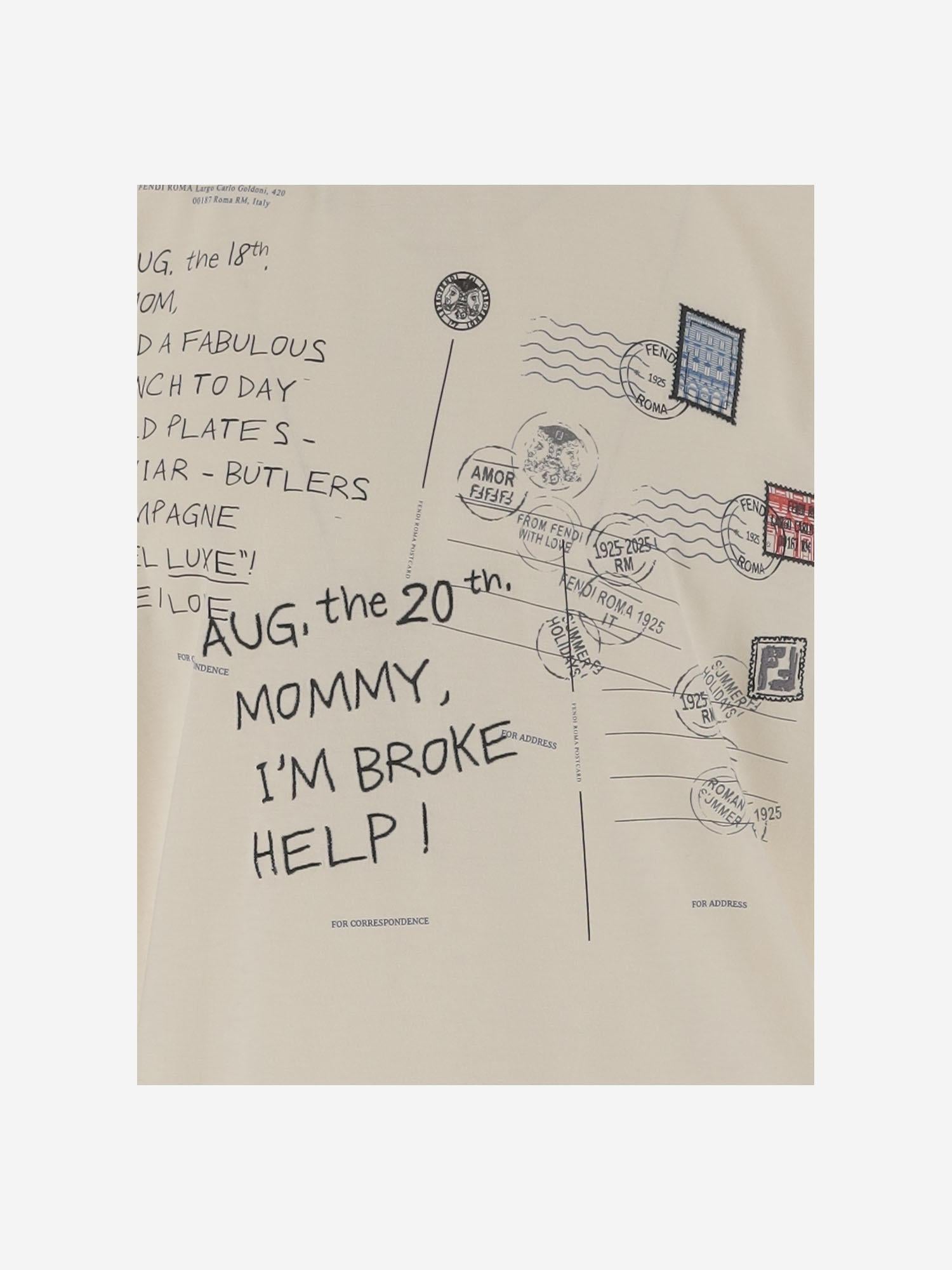 T-SHIRT IN COTONE CON STAMPA FY0936 AV0GF1P2N FENDI