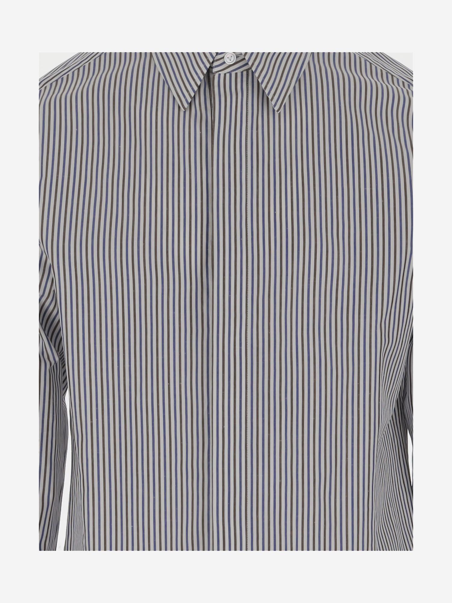CAMICIA IN MISTO COTONE CON MOTIVO A RIGHE 762914 V3ZC14012 BOTTEGA VENETA