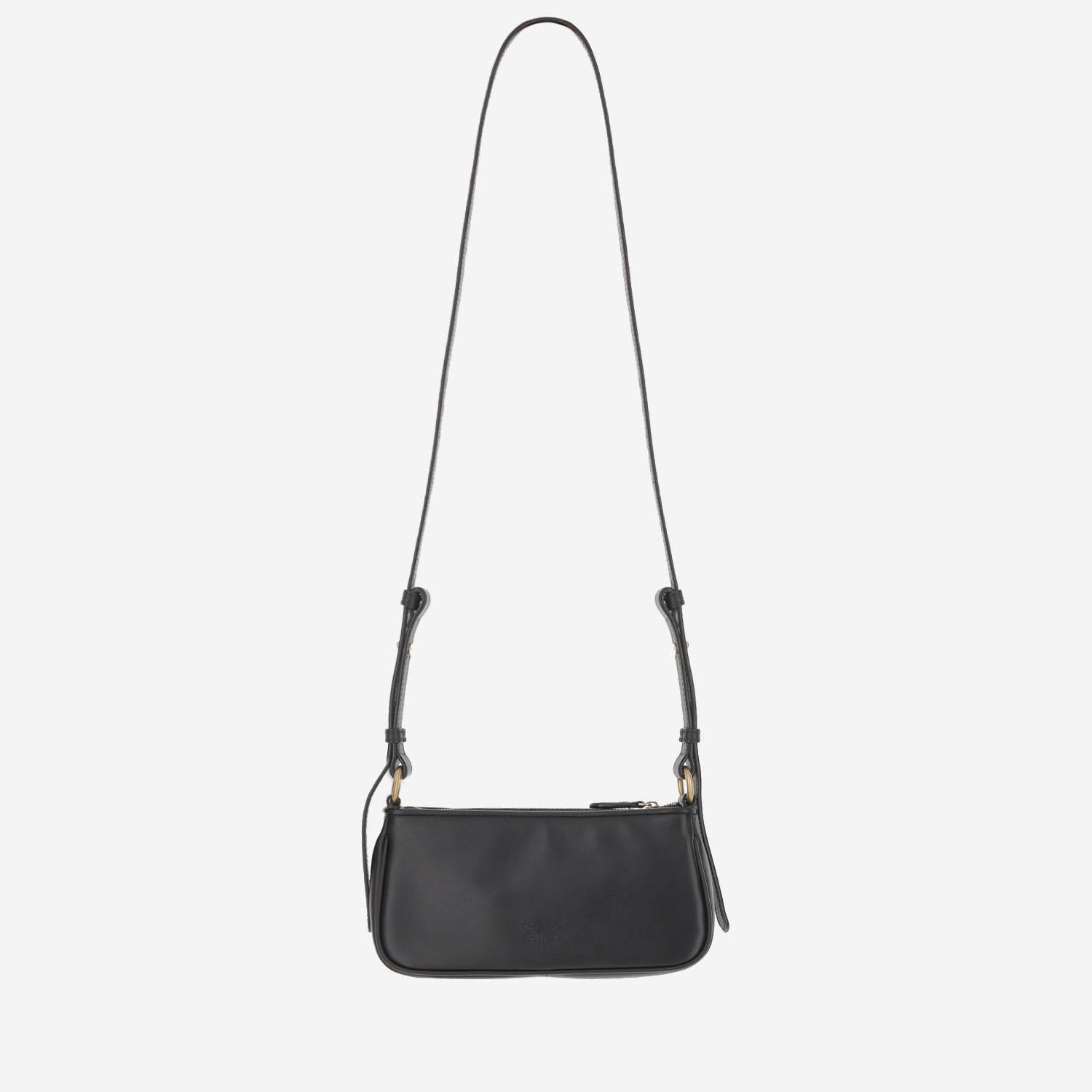 BORSA MINI HALF MOON BAGUETTE IN PELLE CON LOGO 105069 A0QOZ99Q PINKO