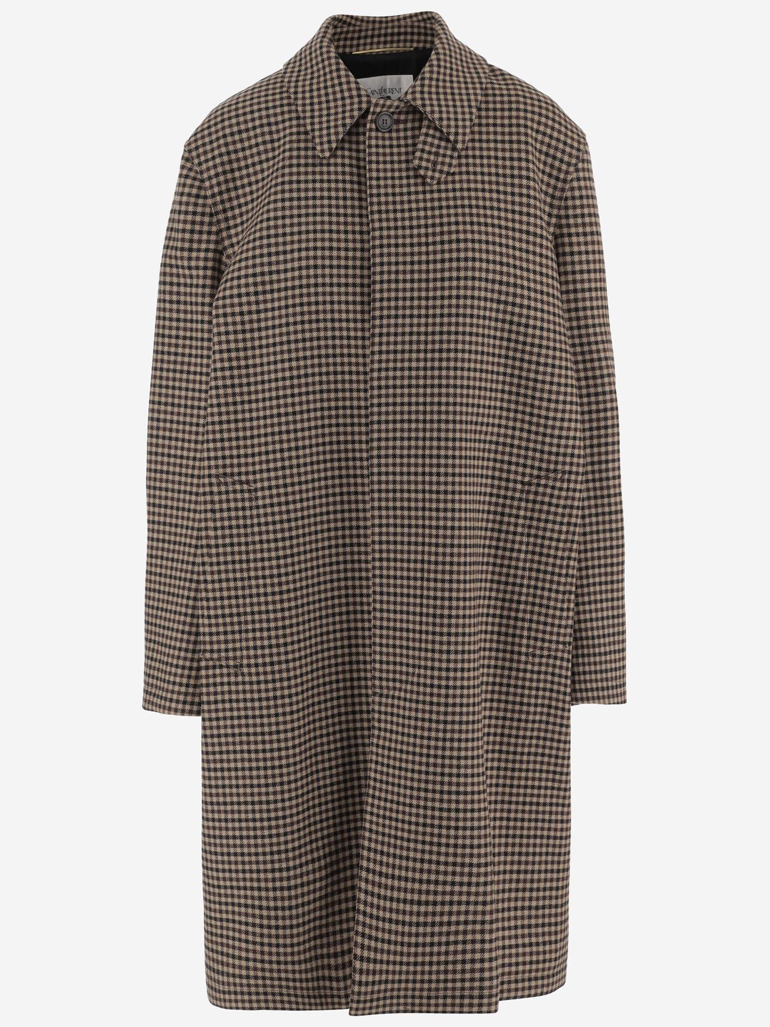 CAPPOTTO IN VICHY A QUADRI 842883 YZ9CF9773 SAINT LAURENT