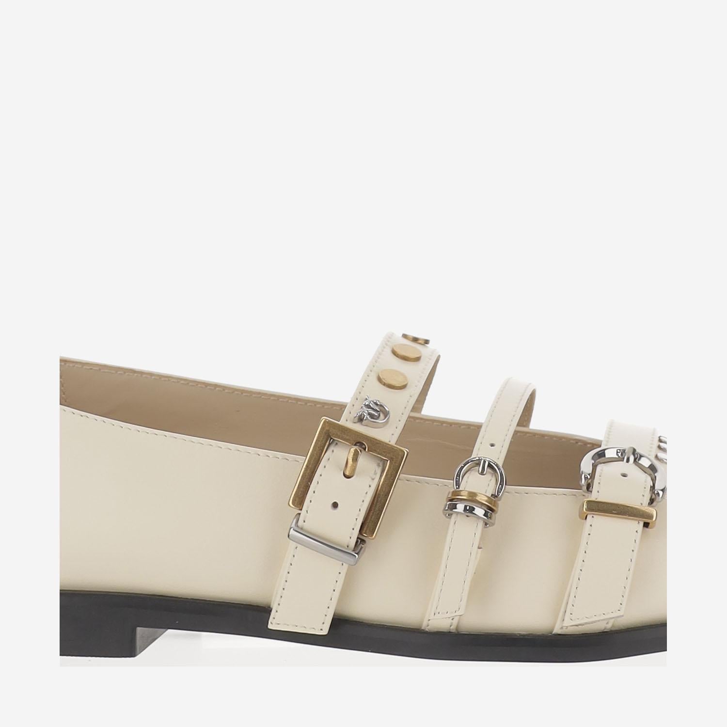 SCARPA A PUNTA CON FIBBIE IN PELLE SD0371 P001DY7 PINKO