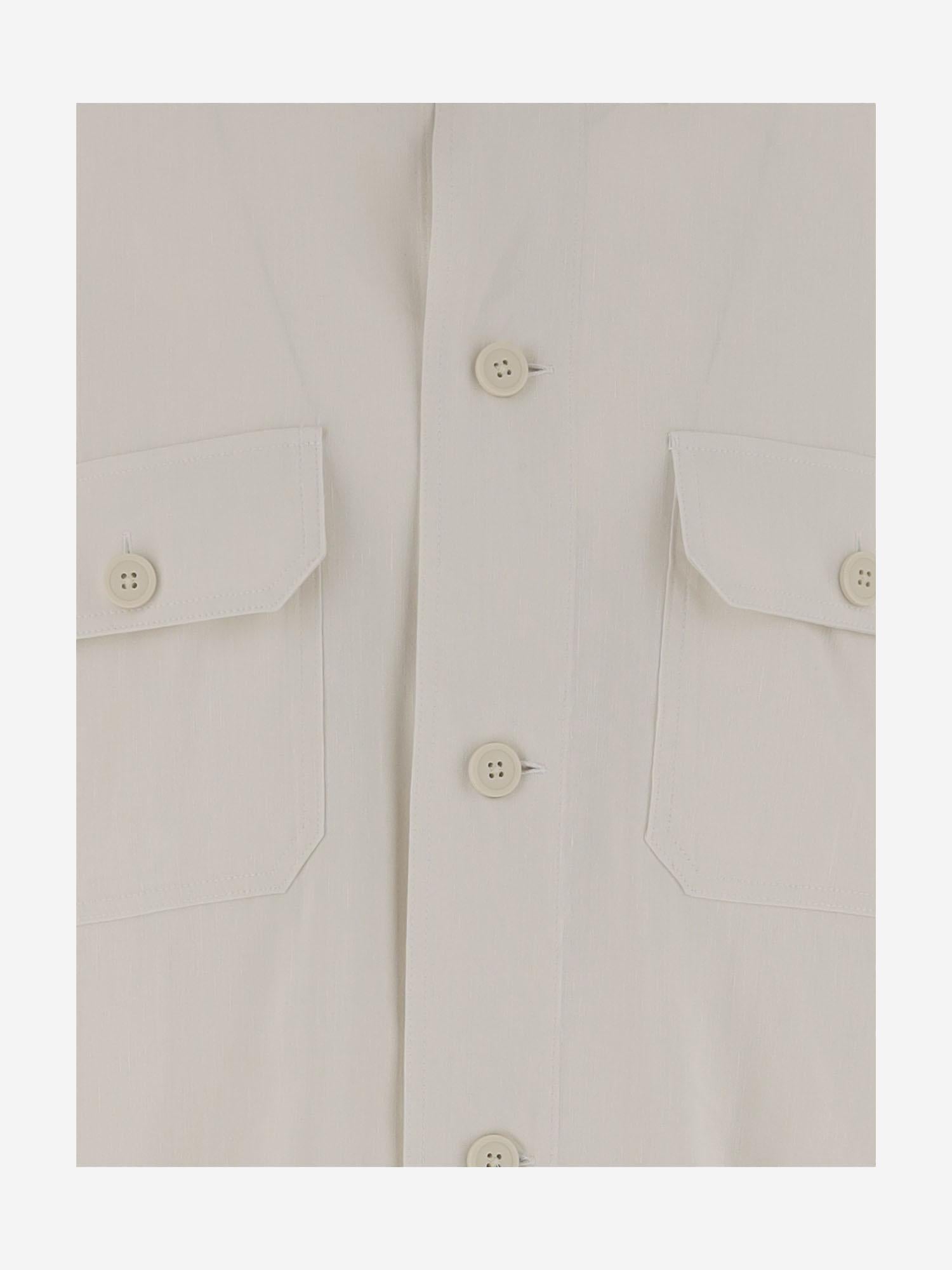CAMICIA IN LINO E VISCOSA STRETCH 50539922 131 HUGO BOSS