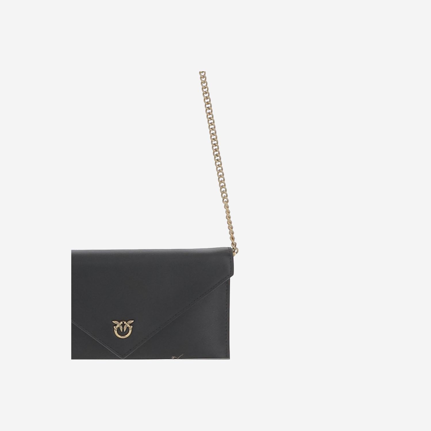 BORSA MINI PIATTA IN PELLE 105347 A0F1Z99Q PINKO