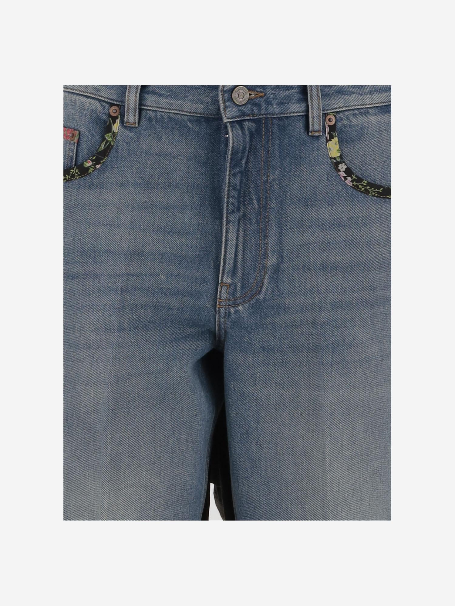 JEANS IN COTONE CON STAMPE FLOREALI 6B0DD19X94V 558 VALENTINO