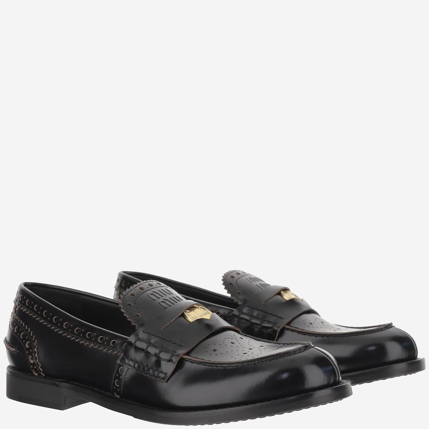 MOCASSINI IN PELLE 5D506E 070F0002 MIU MIU