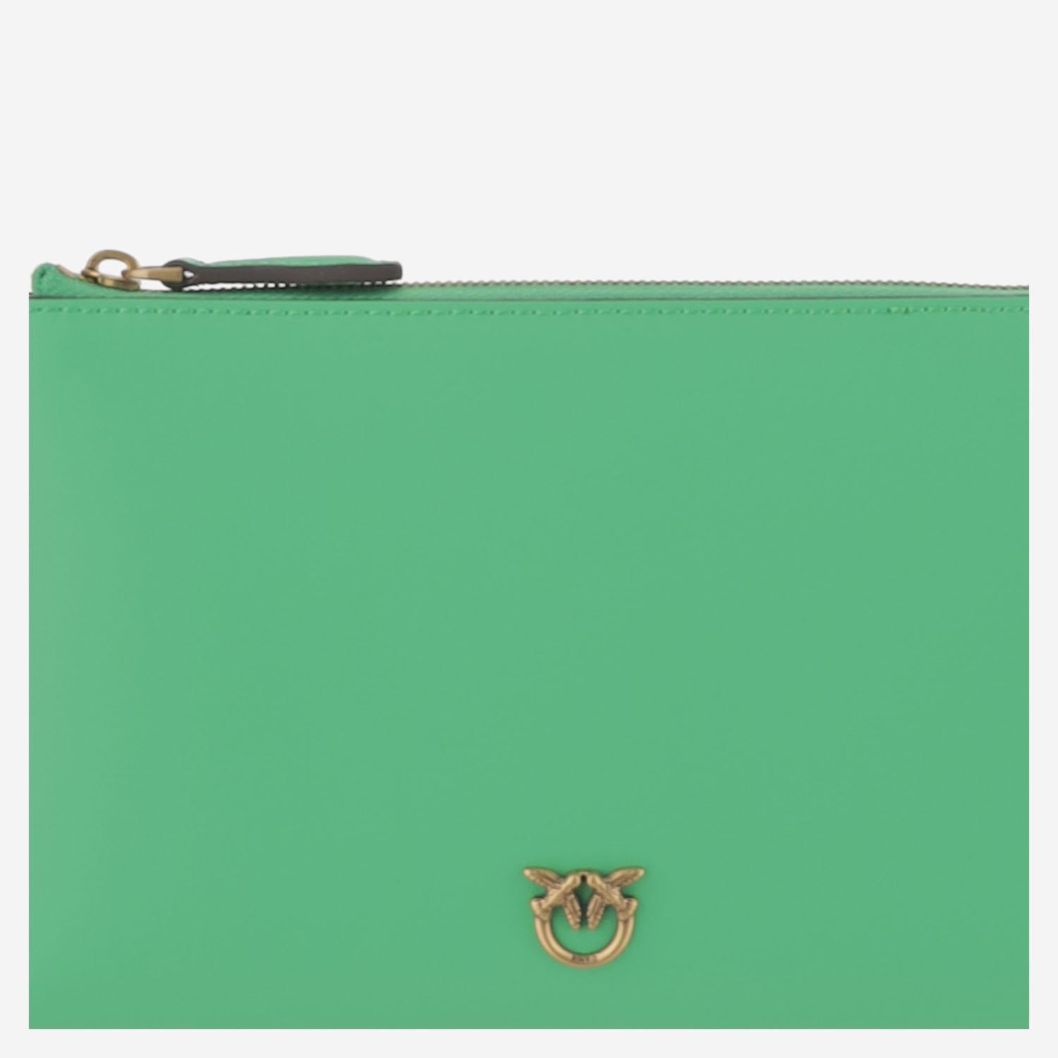 POCHETTE IN PELLE CON LOGO 104277 A0F1U59Q PINKO