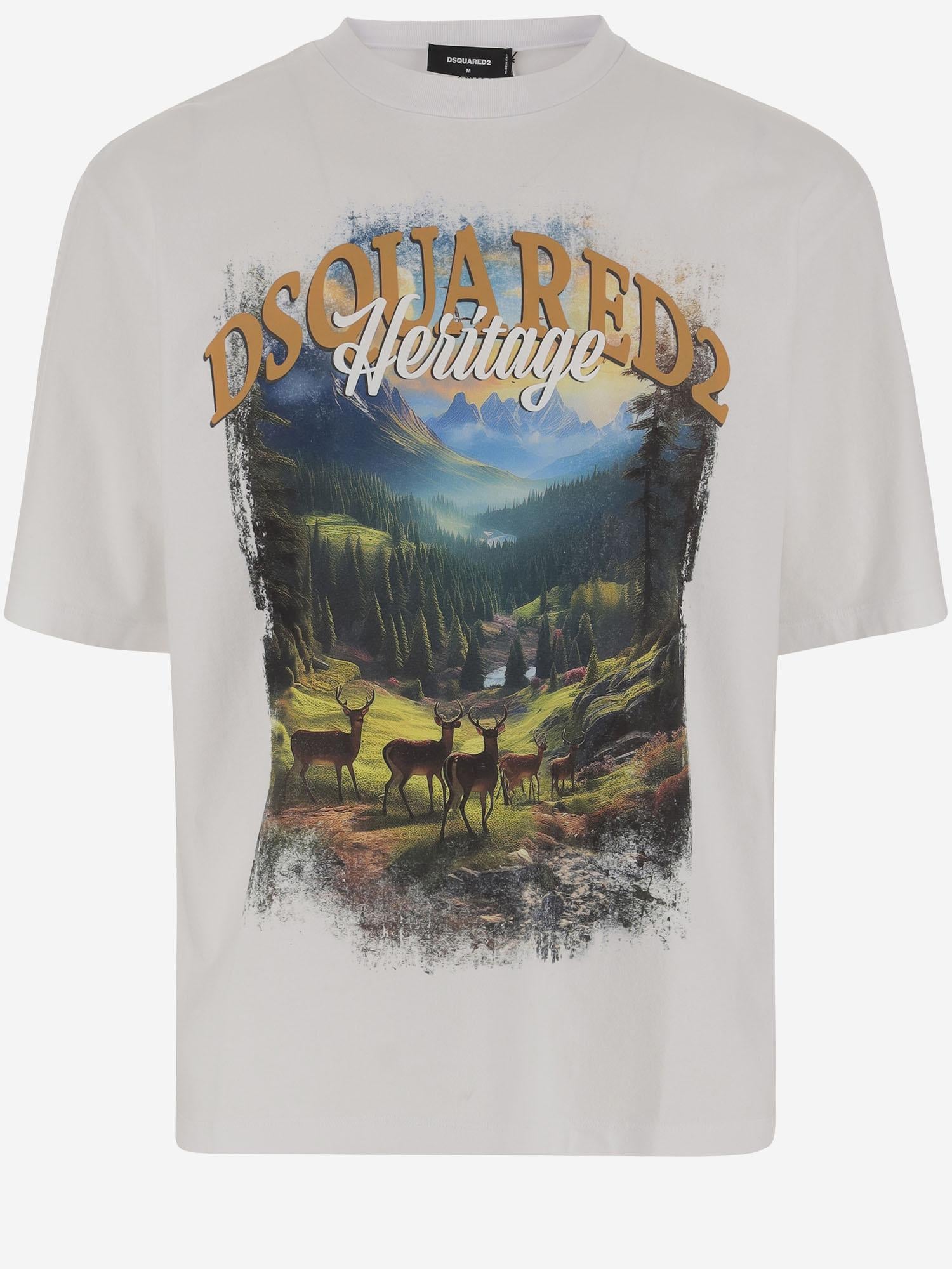T-SHIRT IN COTONE CON STAMPA S74GD1467 S24583100 DSQUARED2