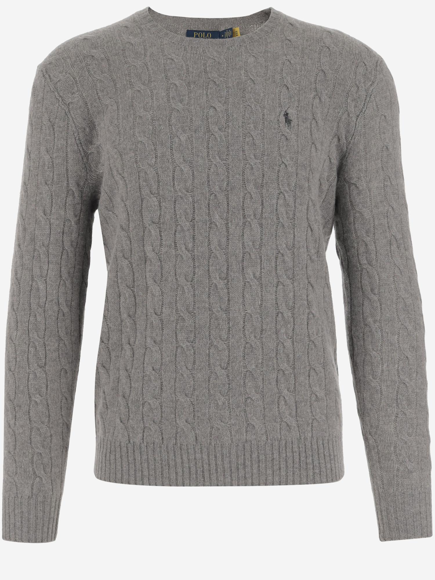MAGLIA A TRECCE IN LANA E CASHMERE 710876762 012 POLO RALPH LAUREN