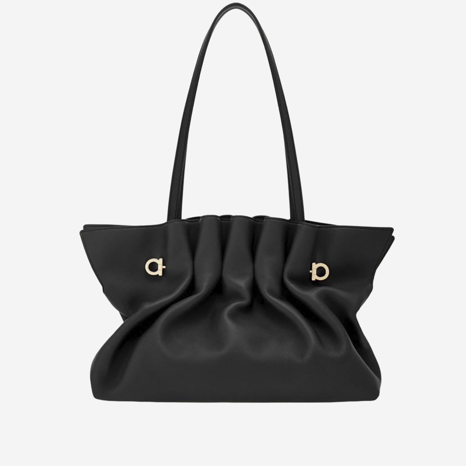 BORSA A SPALLA IN PELLE 219960 004NERONERO SALVATORE FERRAGAMO