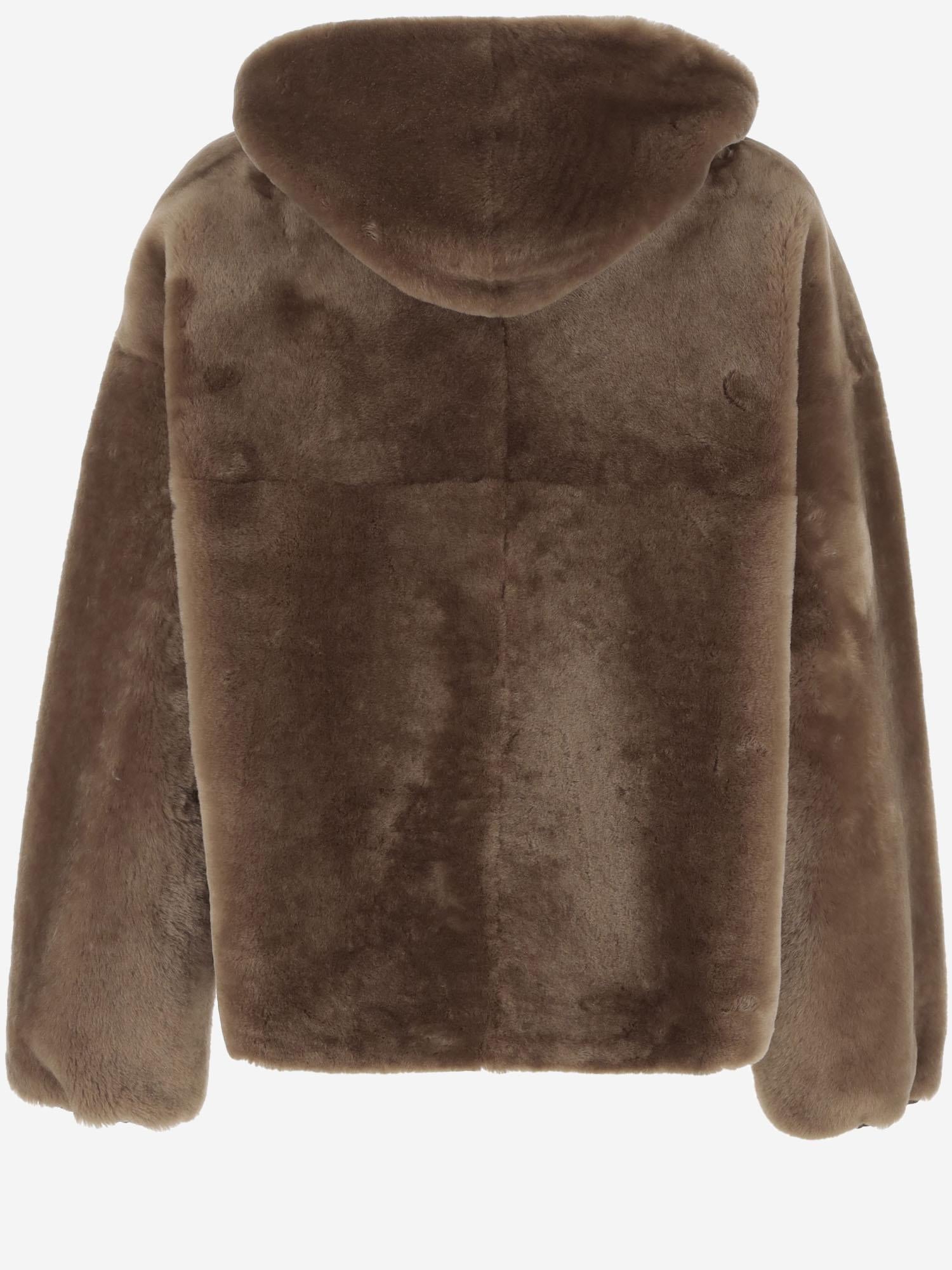 GIACCA REVERSIBILE IN SHEARLING 25069 300MASTICE BLANCHA