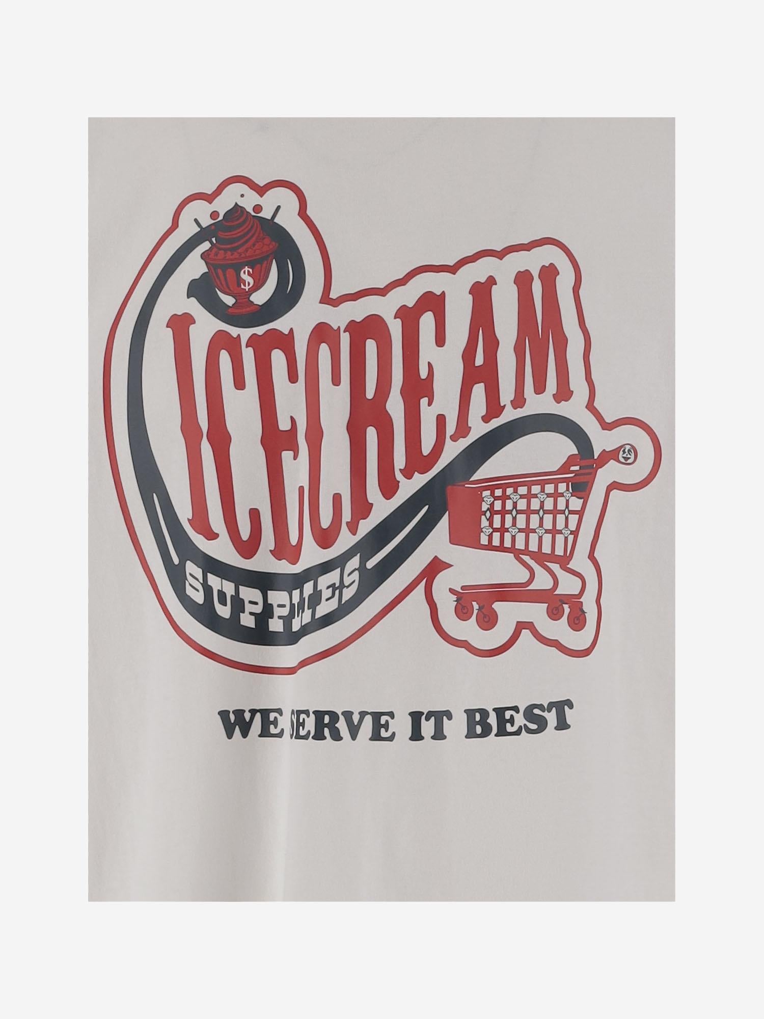 T-SHIRT IN COTONE CON LOGO IC25349 WHITE ICECREAM