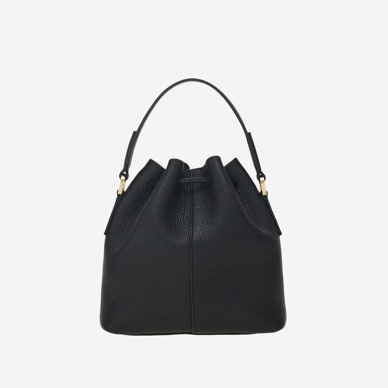 Borsa a secchiello in pelle martellata 220915 002NERO SALVATORE FERRAGAMO