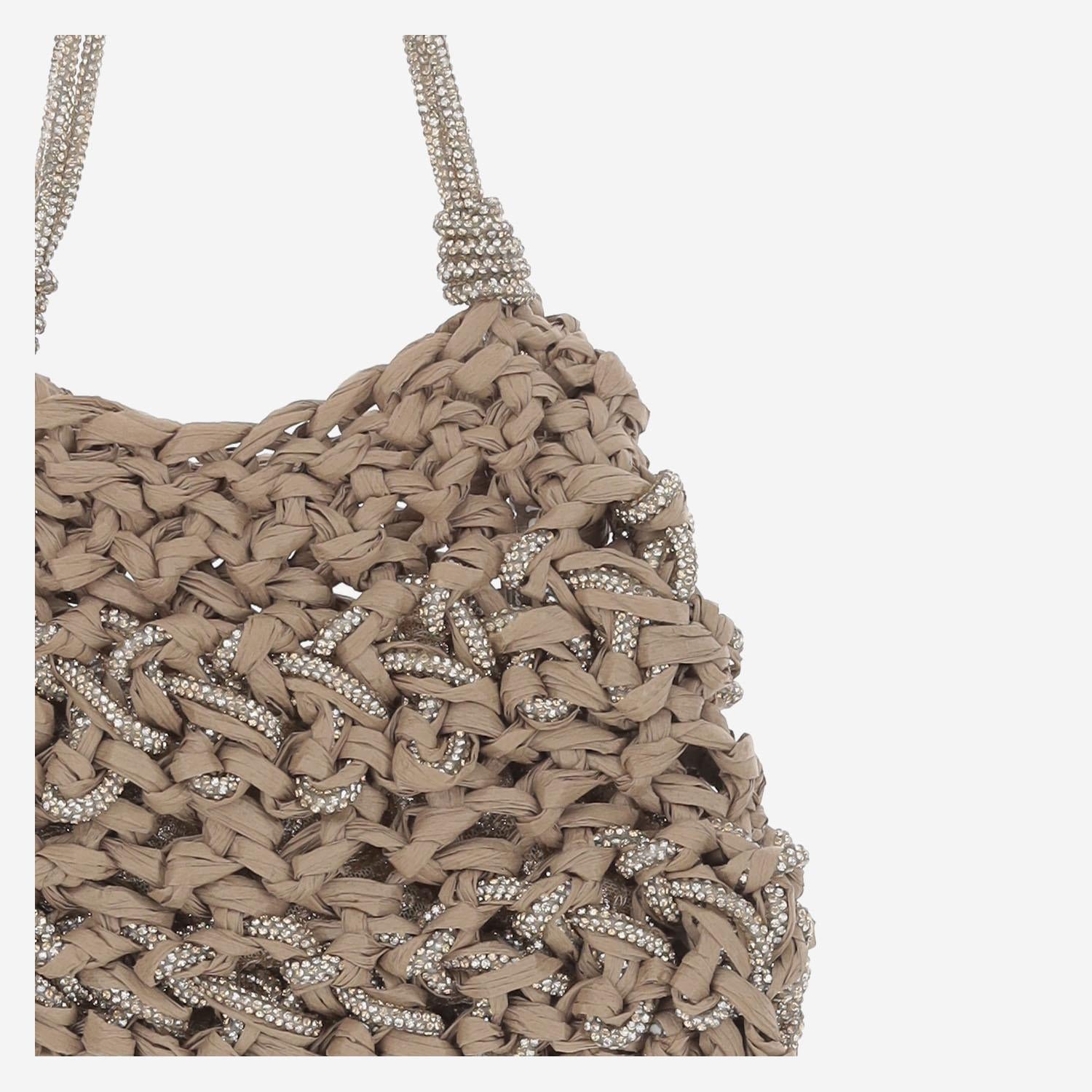 borsa vittoria in rafia VITTORIARAFIA AVORIOTORTORANERO MELA