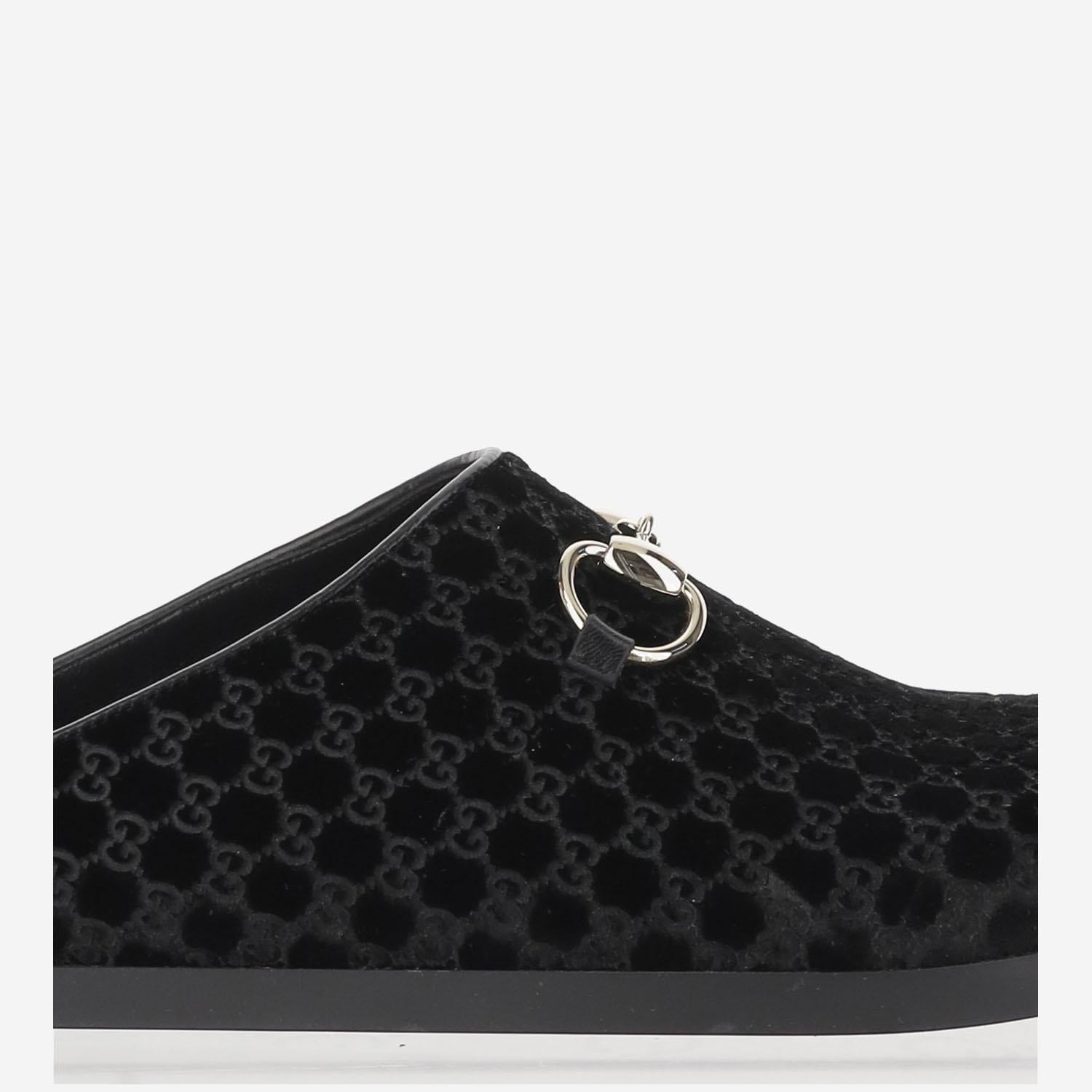 Mules in viscosa e cupro con Morsetto 837130 FAEUF1000 GUCCI