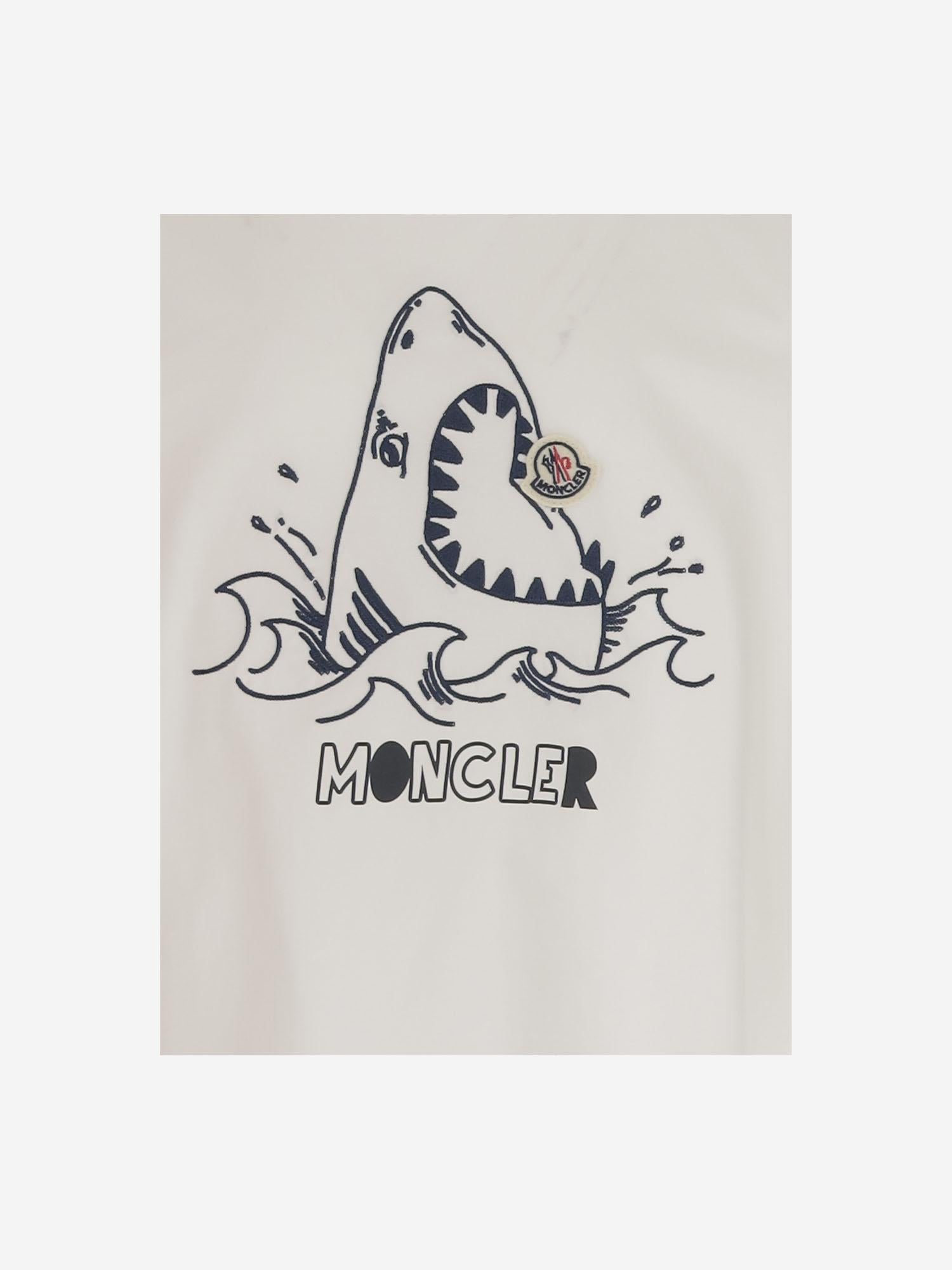 T-SHIRT IN COTONE CON STAMPA E LOGO 8C0003289AFV 034 MONCLER ENFANTS