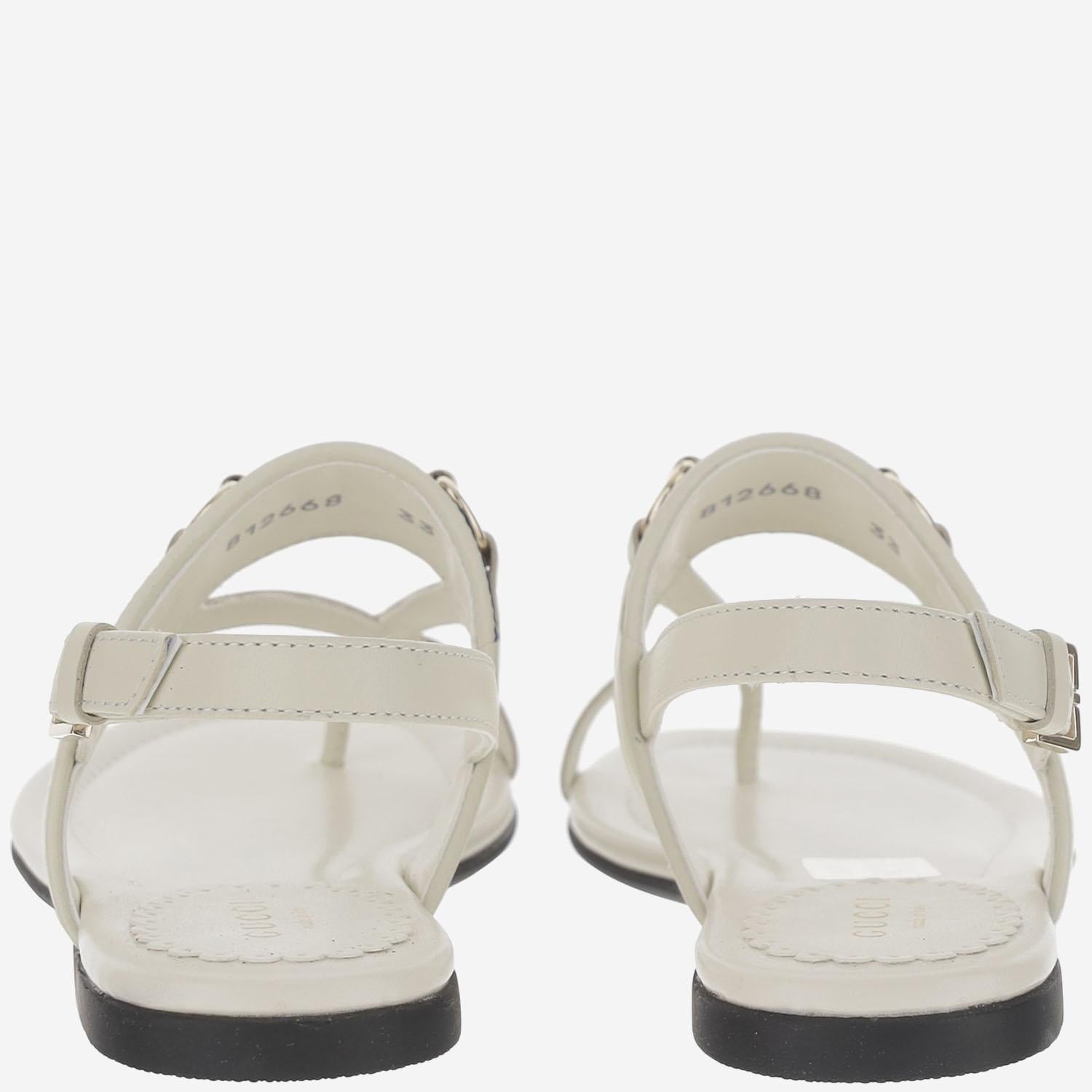 Sandalo in pelle con web 812668 AAEDL9047 GUCCI KIDS