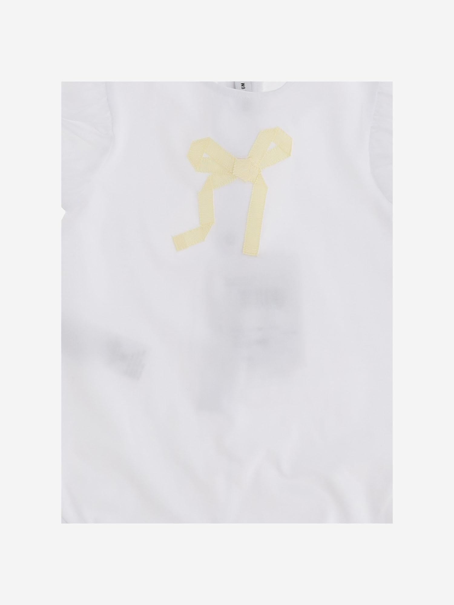 Tutina in cotone stretch con fiocco P25TO273MF032 0121 IL GUFO KIDS