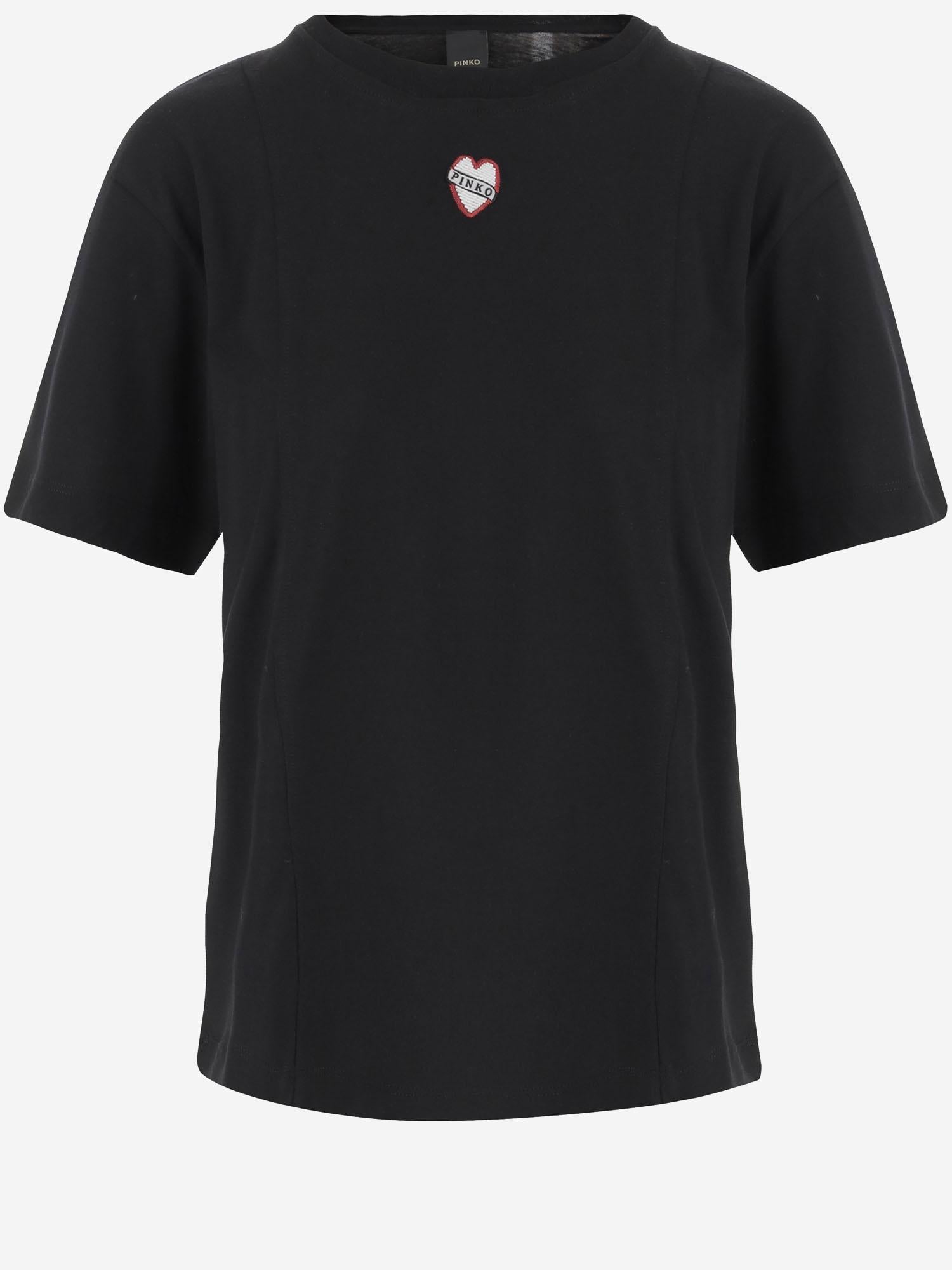 T-SHIRT IN COTONE CON LOGO 105665 A2IBZ99 PINKO