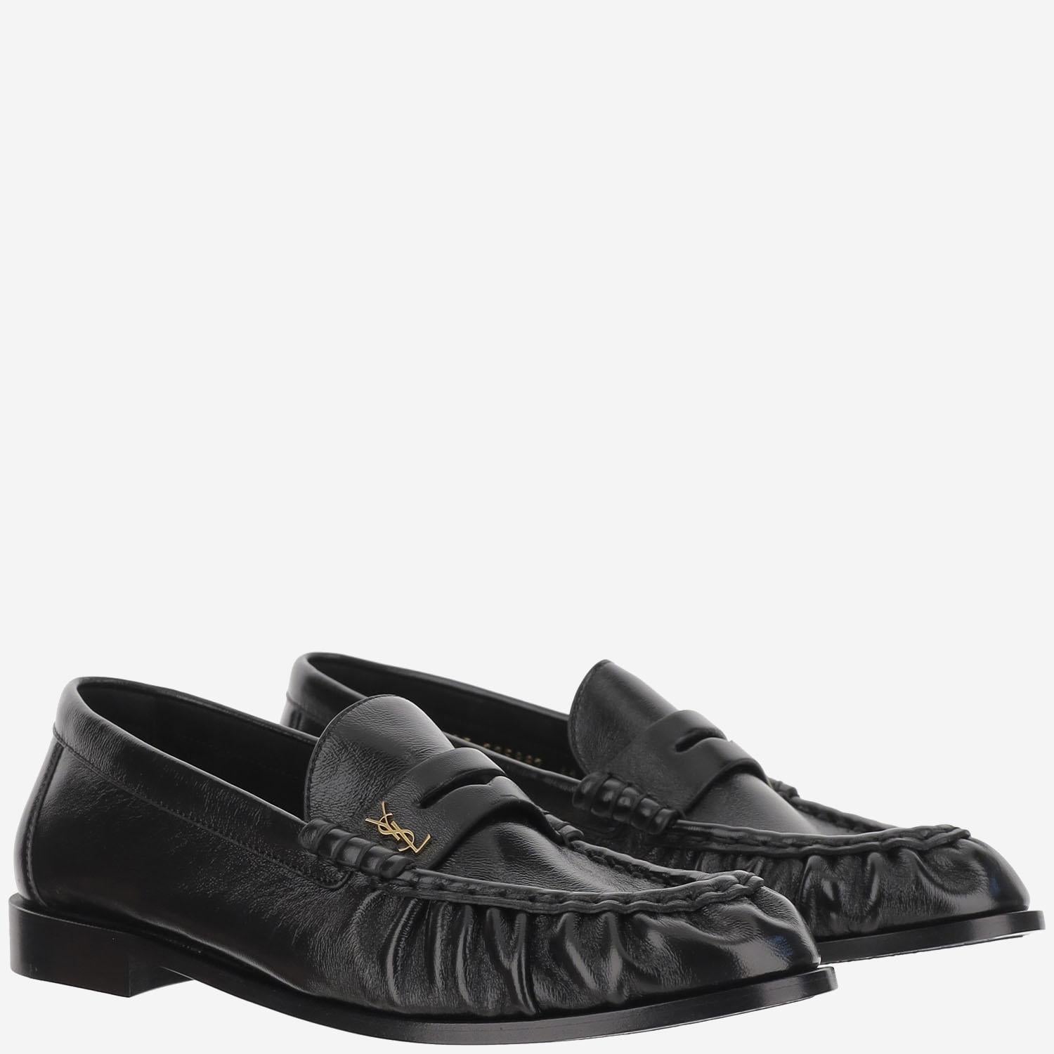 MOCASSINI LE LOAFER MORBIDI IN PELLE LUCIDA 775867 AA00K1000 SAINT LAURENT