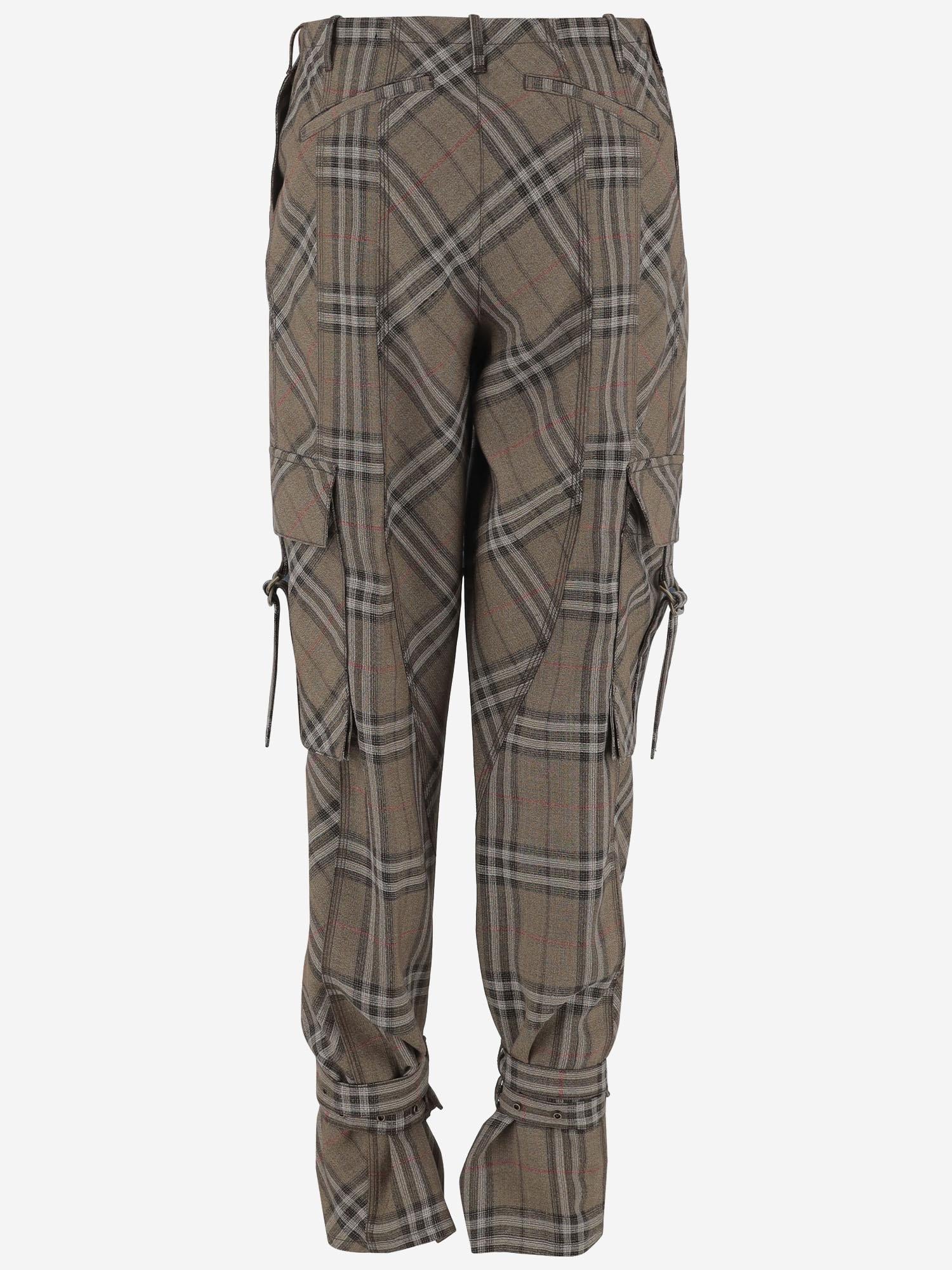 PANTALONI CHECK IN VISCOSA E SETA 8107907 BRUSHIPCHECK BURBERRY