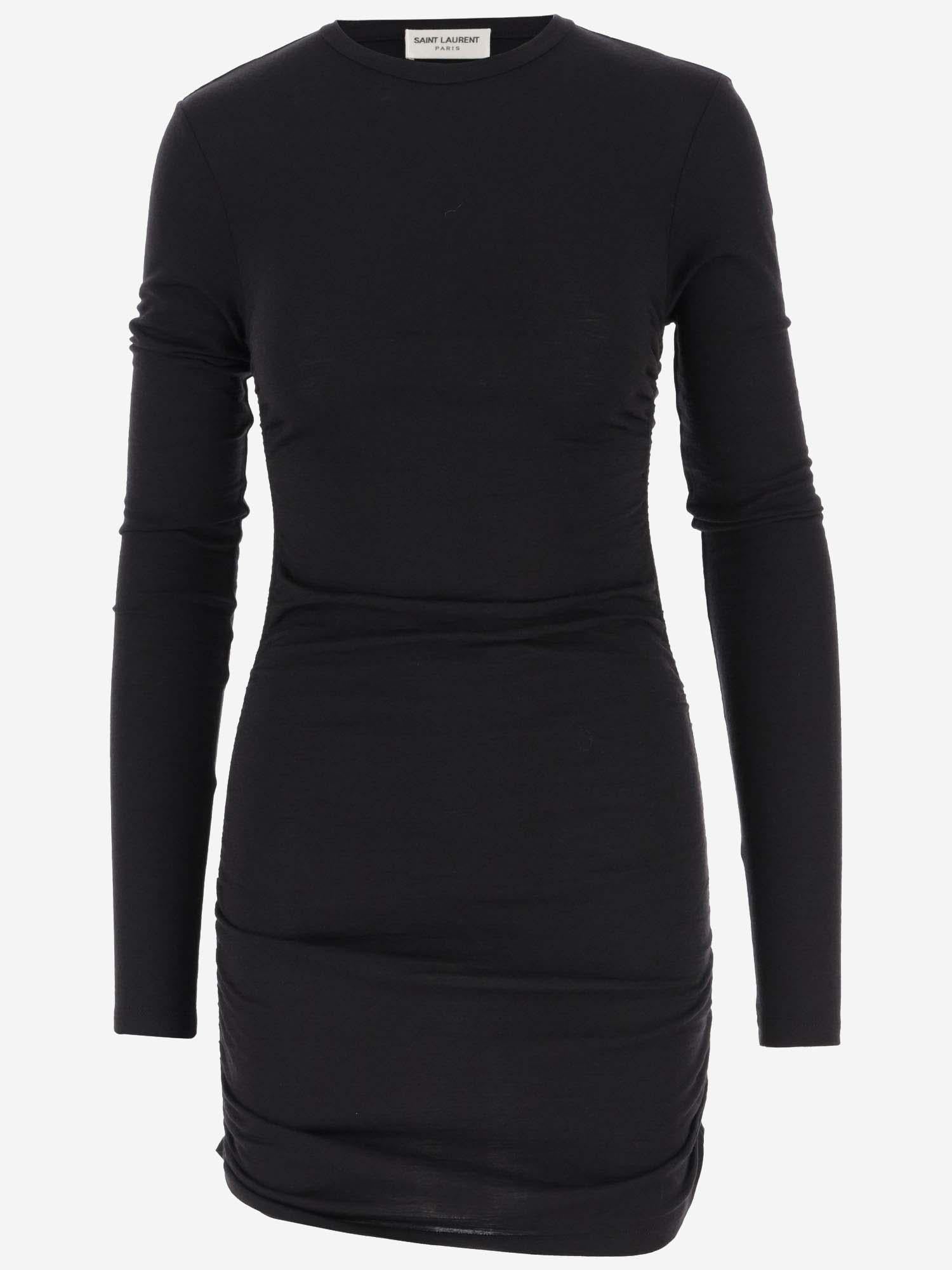 ABITO DRAPPEGGIATO IN LANA 750173 Y37LH1000 SAINT LAURENT
