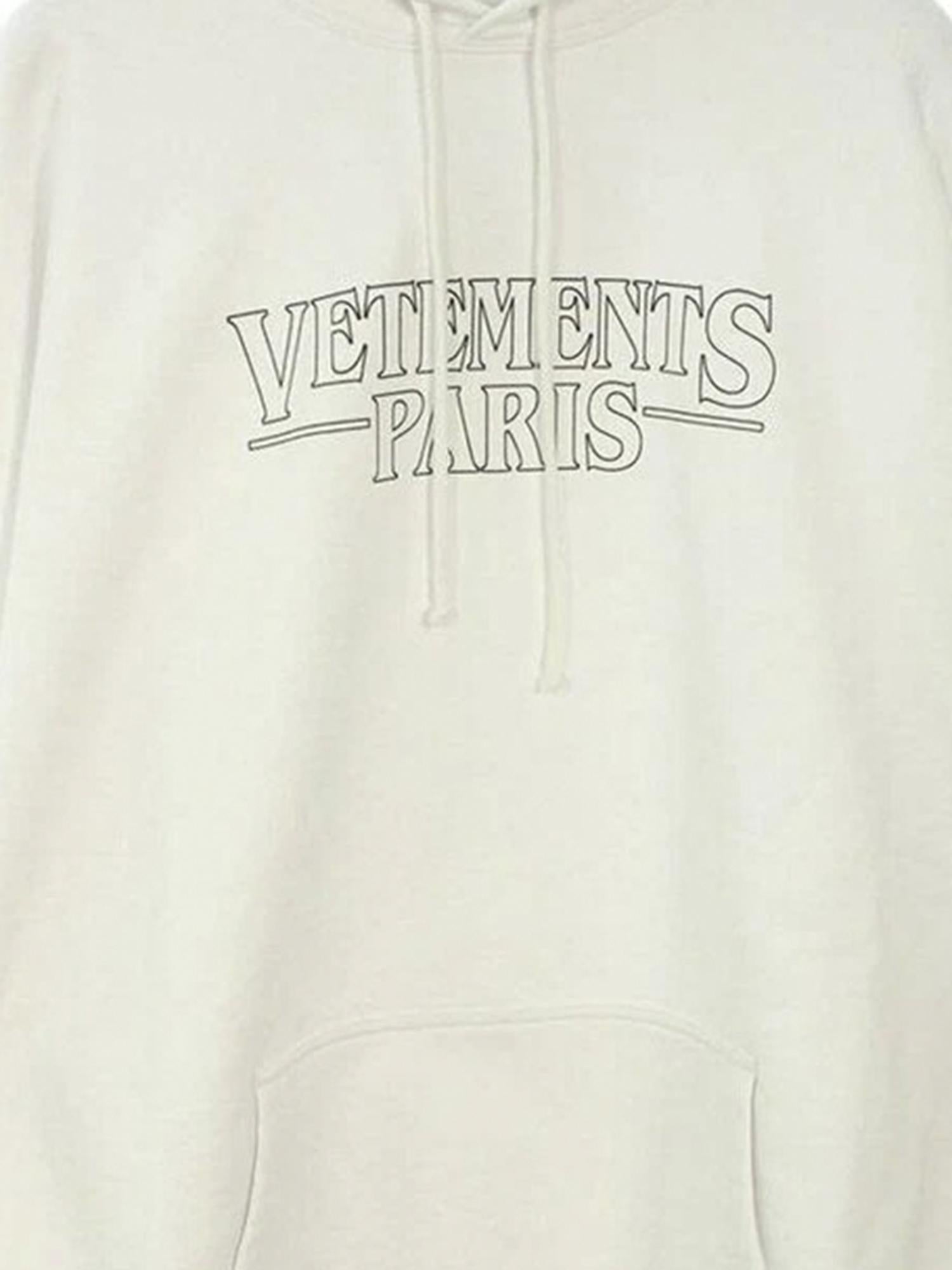 FELPA IN MISTO COTONE CON STAMPA VETEMENTS PARIS UE54HD500W WHITE VETEMENTS