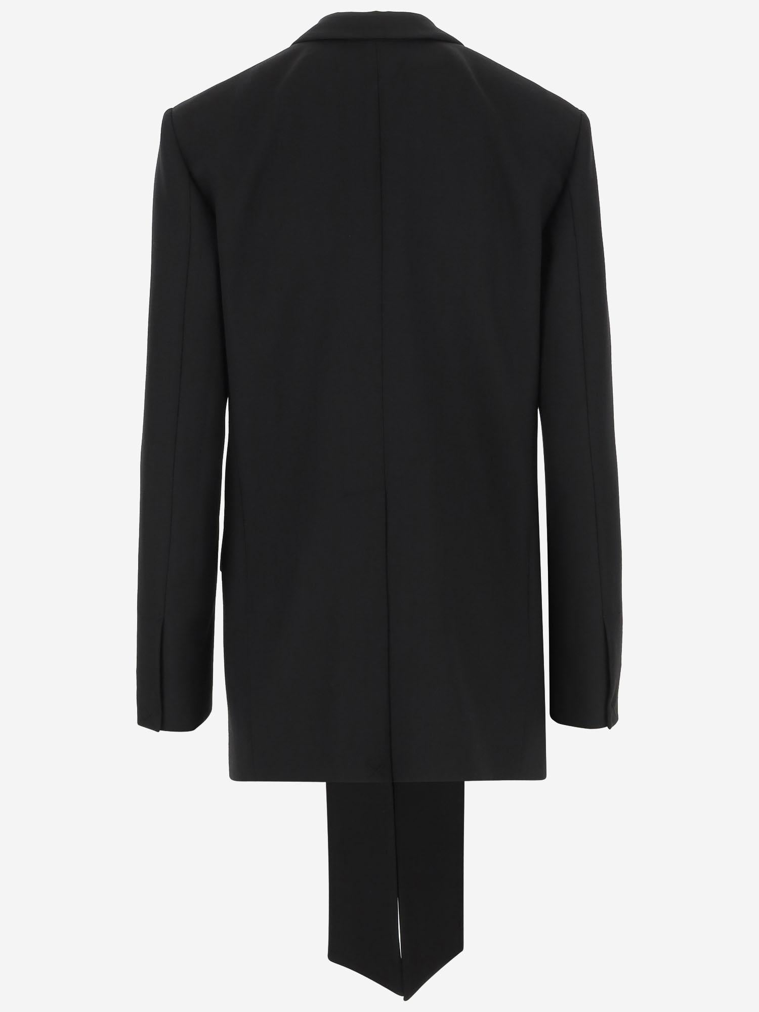 GIACCA MONOPETTO IN MISTO LANA CON COLLO SATIN 104668 A2CNZ99 PINKO