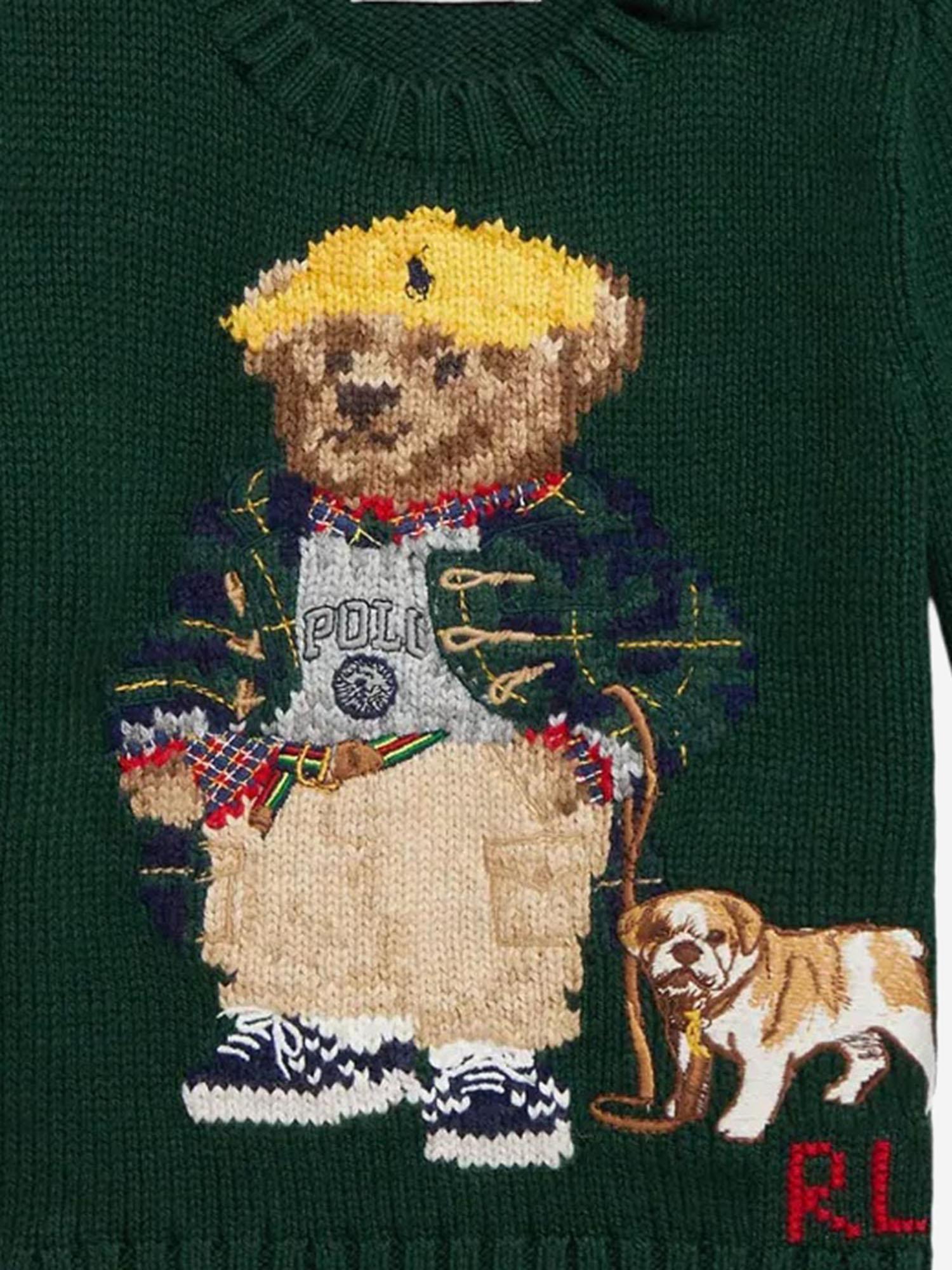 MAGLIA IN COTONE STAMPA POLO BEAR 320978393 001 POLO RALPH LAUREN KIDS