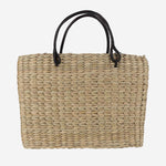 BORSA MEDIUM IN PAGLIA E PELLE PANDMEDIUM NERO ANITA BILARDI 