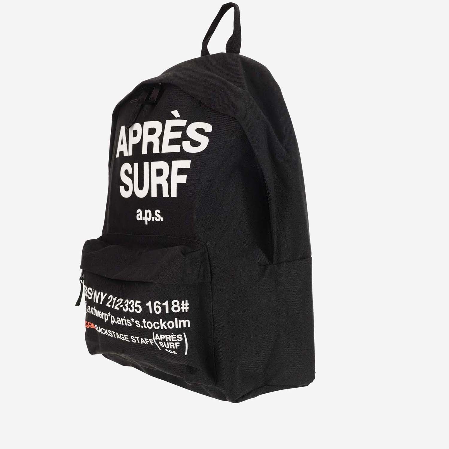 ZAINO IN TESSUTO TECNICO CON LOGO BACKPACK MILANO BLACK APRES SURF 