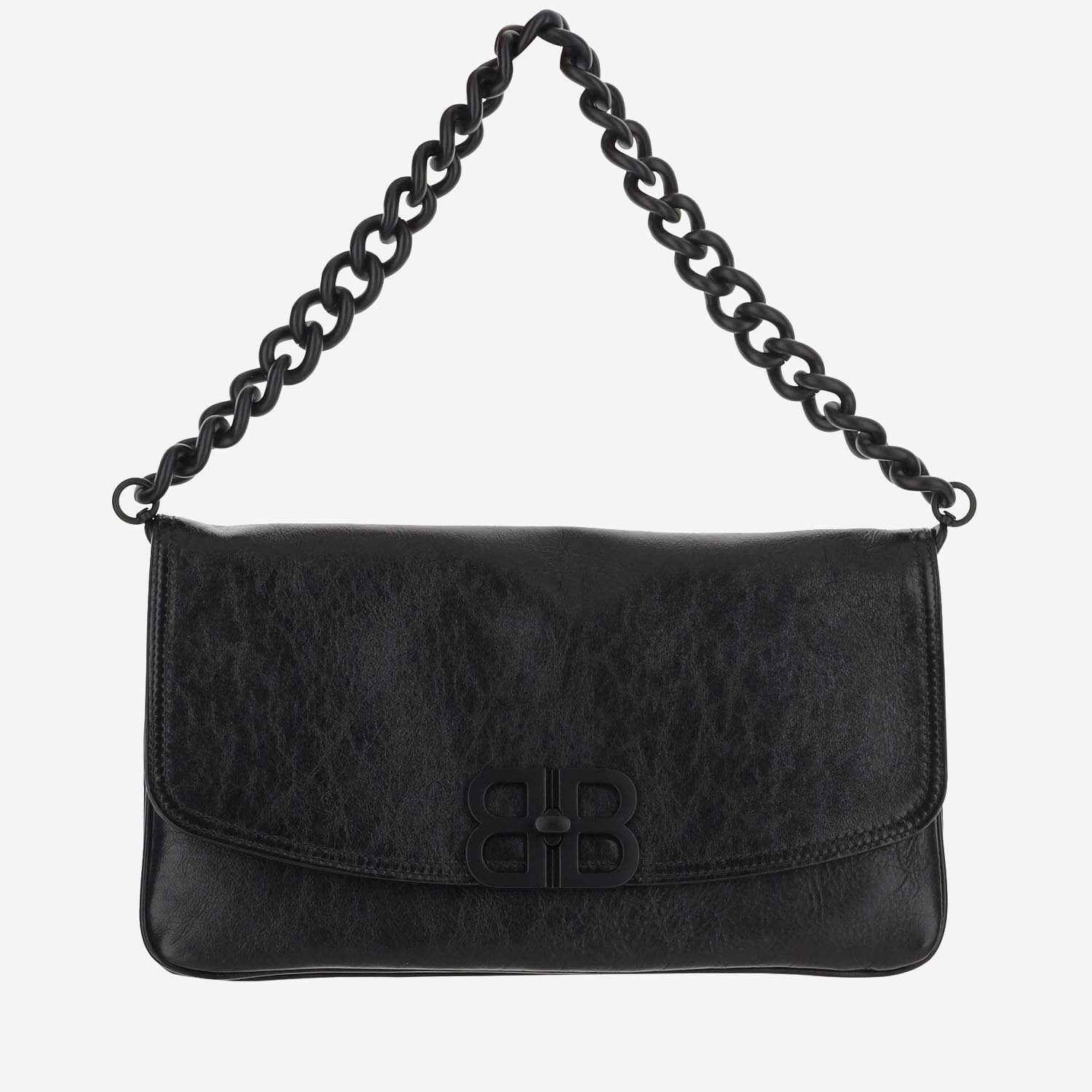 BORSA FLAP BB SOFT MEDIA IN PELLE 748596 2AA261000 BALENCIAGA 