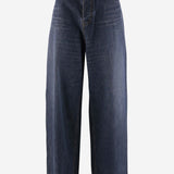 JEANS A GAMBA LARGA IN DENIM E SETA 773763 TOW584673 BALENCIAGA 