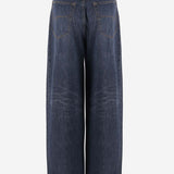 JEANS A GAMBA LARGA IN DENIM E SETA 773763 TOW584673 BALENCIAGA 