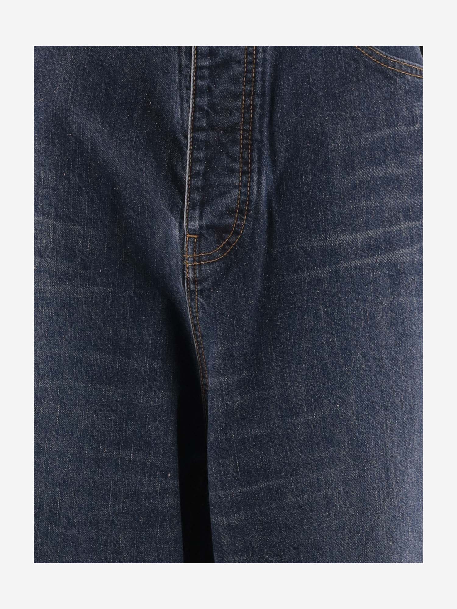 JEANS A GAMBA LARGA IN DENIM E SETA 773763 TOW584673 BALENCIAGA 