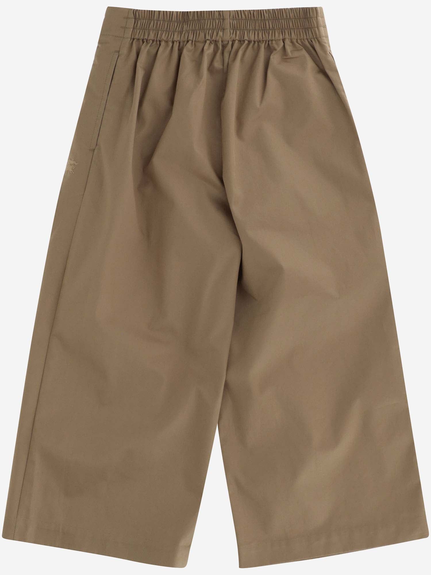 PANTALONI IN COTONE CON PIEGHE 8078341 ARCHIVEBEIGE BURBERRY KIDS 