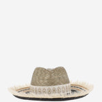 CAPPELLO IN MISTO PAGLIA E VISCOSA CON RICAMO 385981 38 FERRUCCIO VECCHI 