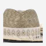 CAPPELLO IN MISTO PAGLIA E VISCOSA CON RICAMO 385981 38 FERRUCCIO VECCHI 