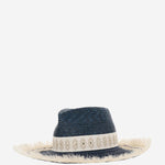 CAPPELLO IN MISTO PAGLIA E VISCOSA CON RICAMO 385981 92 FERRUCCIO VECCHI 