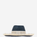 CAPPELLO IN MISTO PAGLIA E VISCOSA CON RICAMO 385981 92 FERRUCCIO VECCHI 
