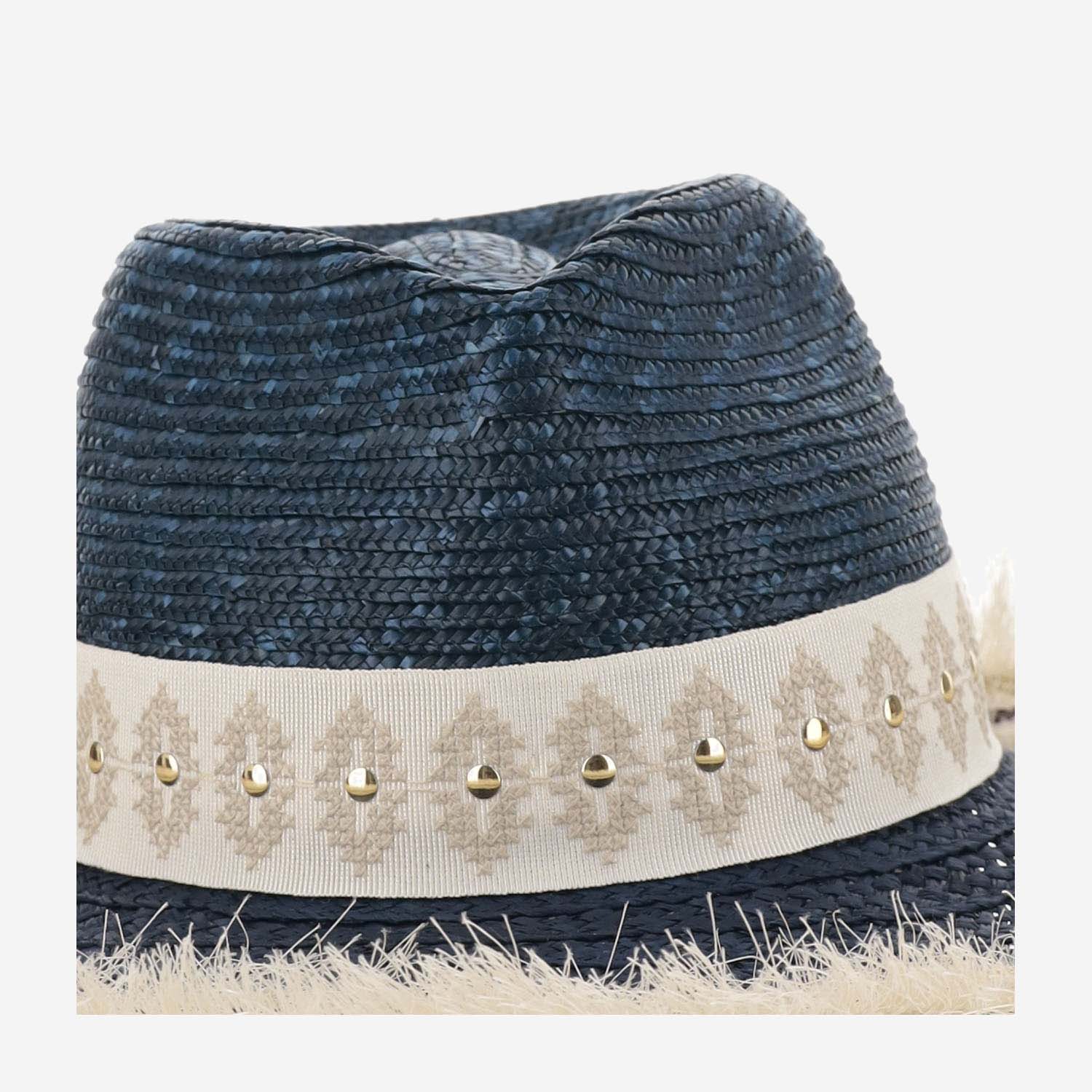 CAPPELLO IN MISTO PAGLIA E VISCOSA CON RICAMO 385981 92 FERRUCCIO VECCHI 