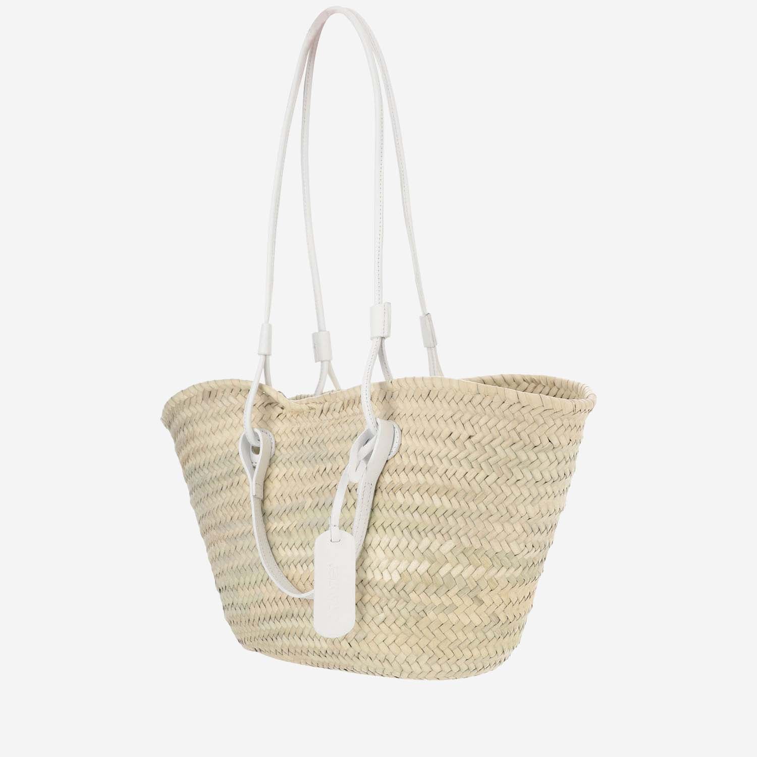BORSA IN PAGLIA CON LOGO CAT61 BIANCO FILIPPO CATARZI 