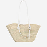 BORSA IN PAGLIA CON LOGO CAT61 BIANCO FILIPPO CATARZI 