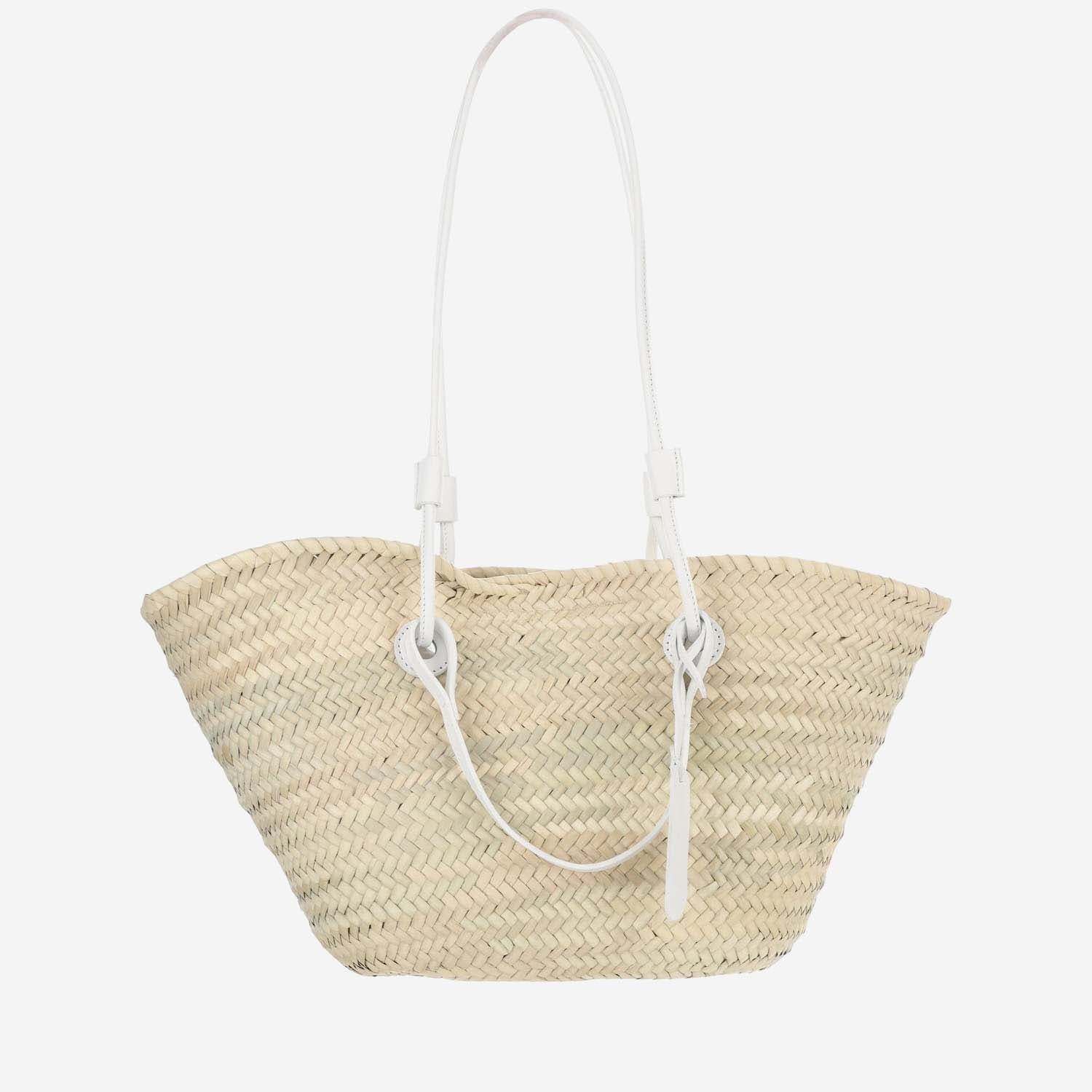 BORSA IN PAGLIA CON LOGO CAT61 BIANCO FILIPPO CATARZI 